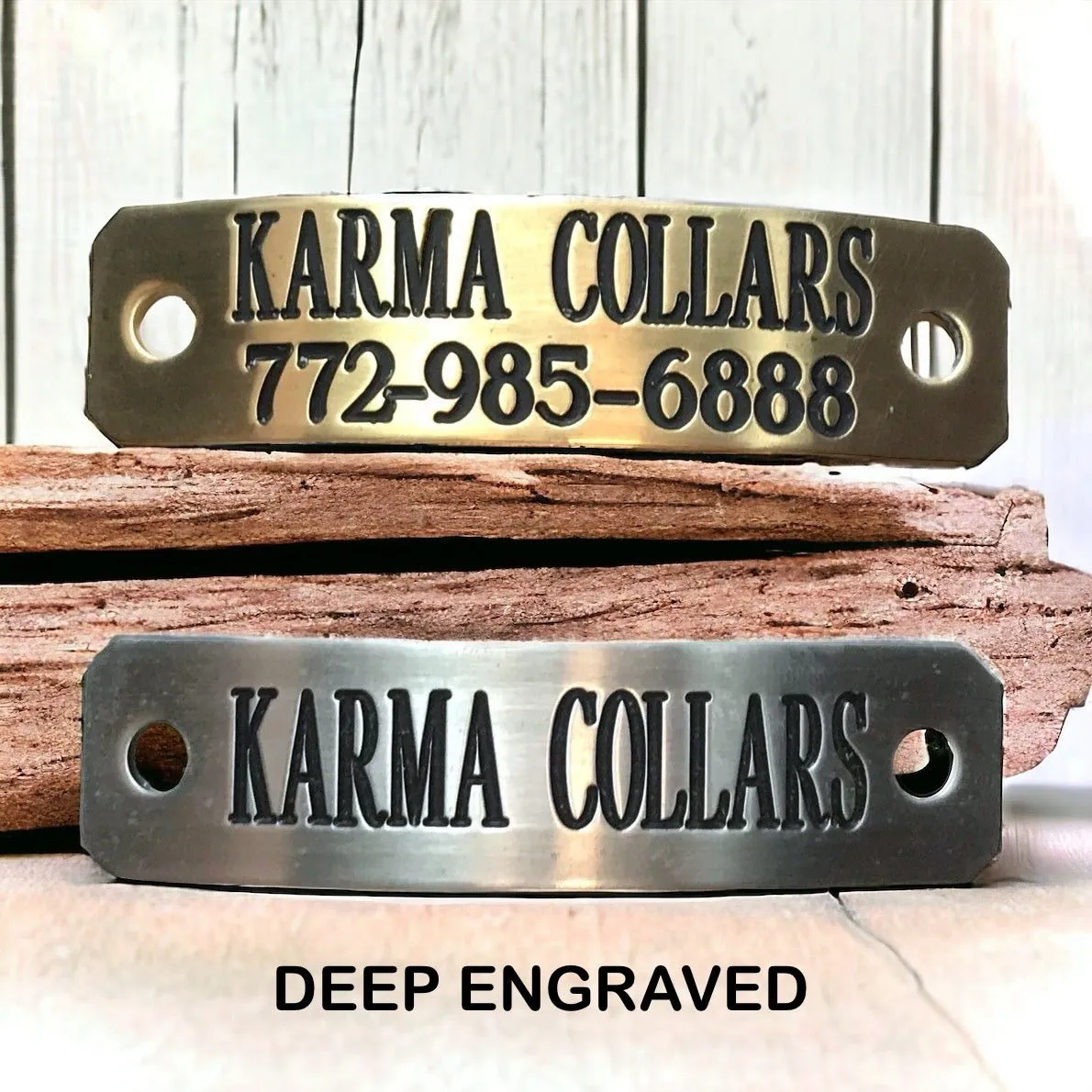 1" WIDE DOG COLLAR/ DOUBLE LAYER LEATHER/ NAMEPLATE