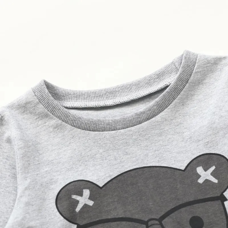 2-piece Bear Pattern Sweatshirts & Pants for Baby Boy