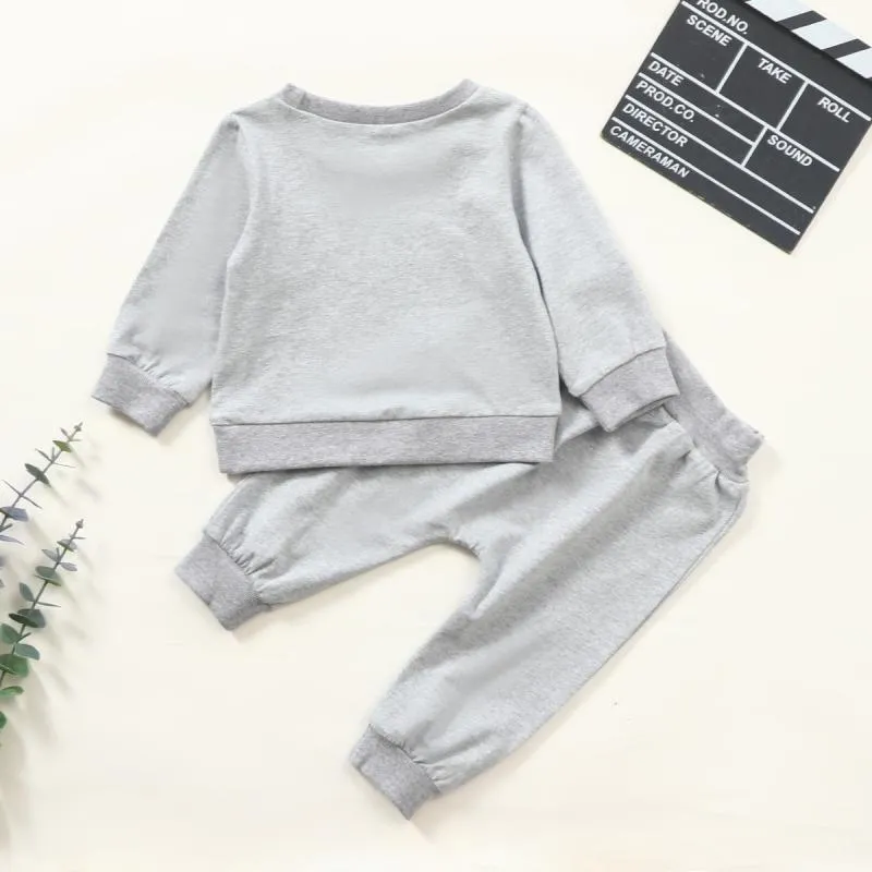 2-piece Bear Pattern Sweatshirts & Pants for Baby Boy