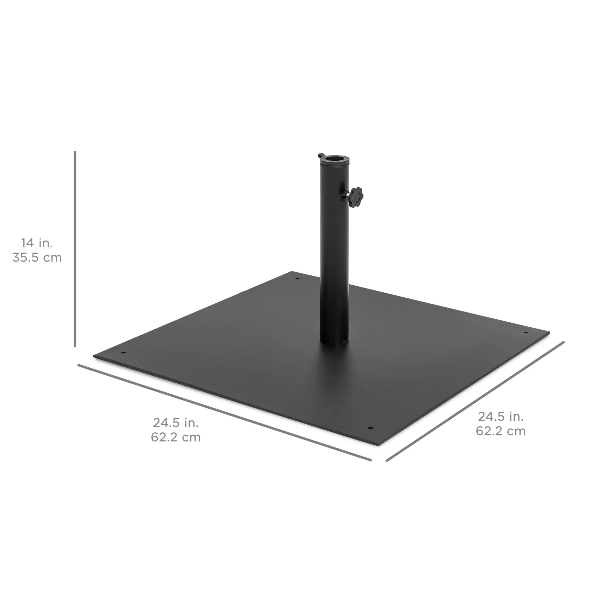 38.5lbs Patio Steel Umbrella Base Stand - Black