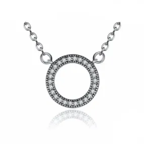 925 Sterling Clear Round Shape Pendant Necklaces