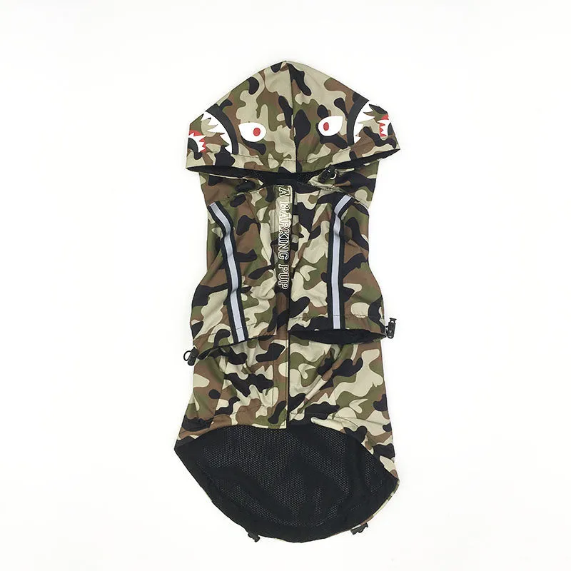 A Barking Pup Camo Raincoat