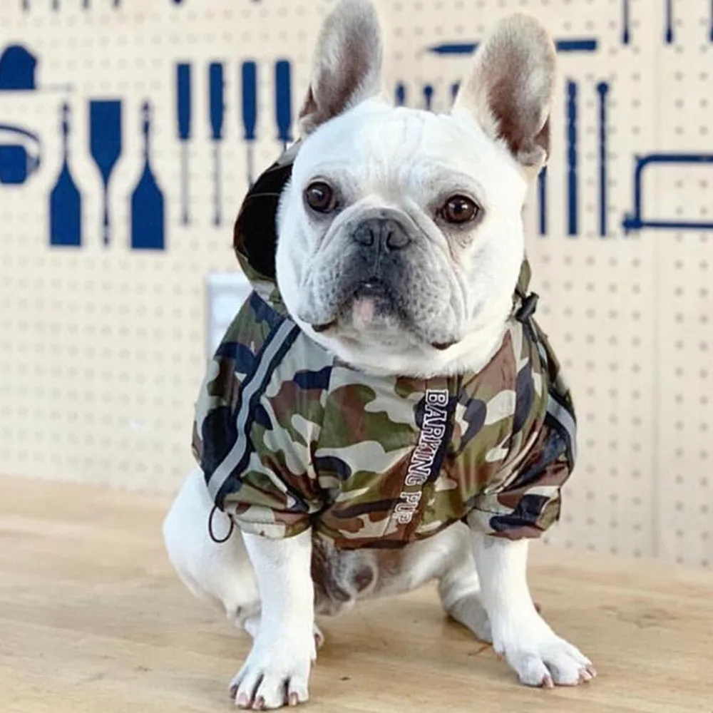 A Barking Pup Camo Raincoat