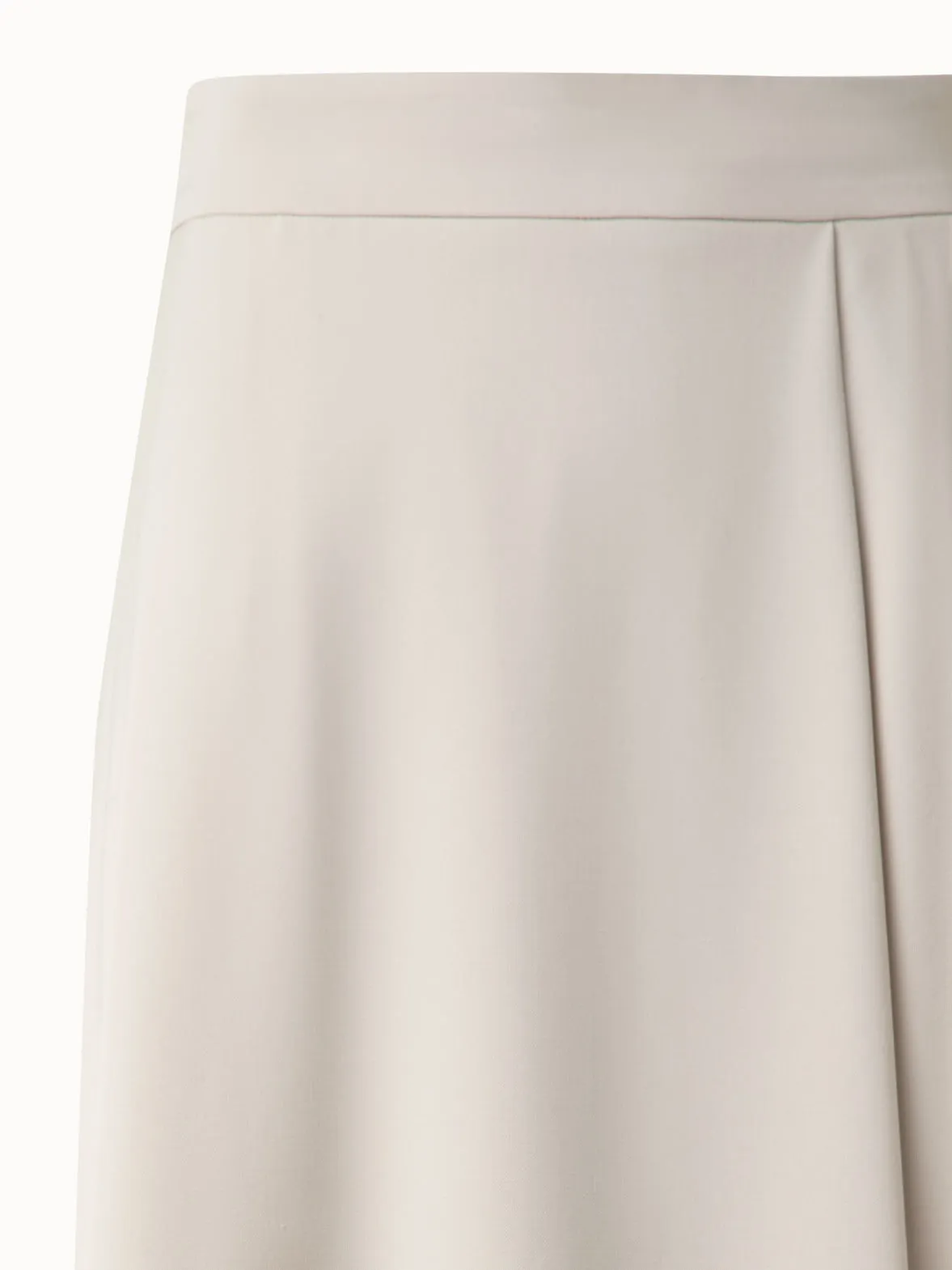 Asymmetrical Midi Skirt in Wool Gabardine