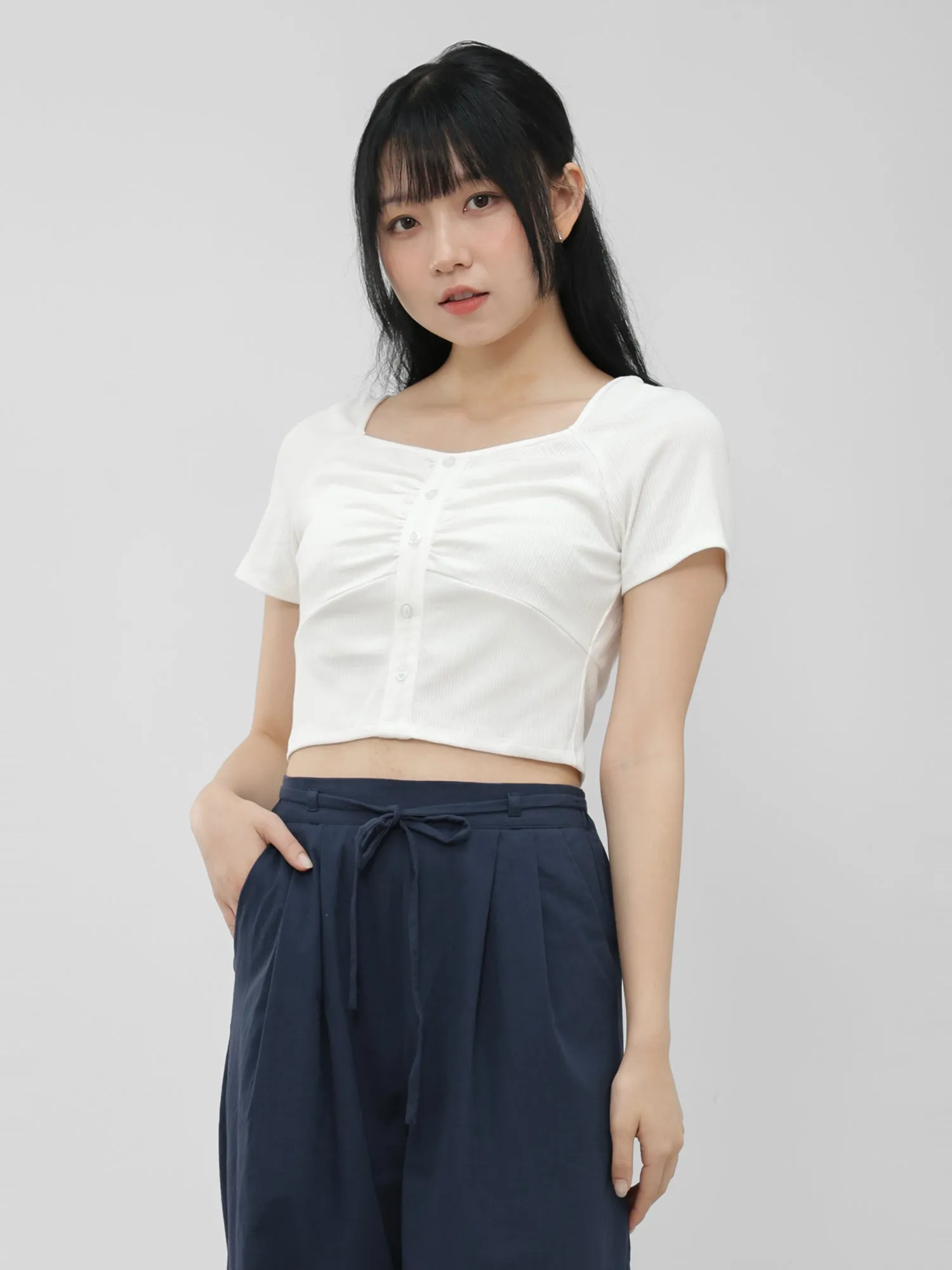 Atarah Front Gather Knit Top