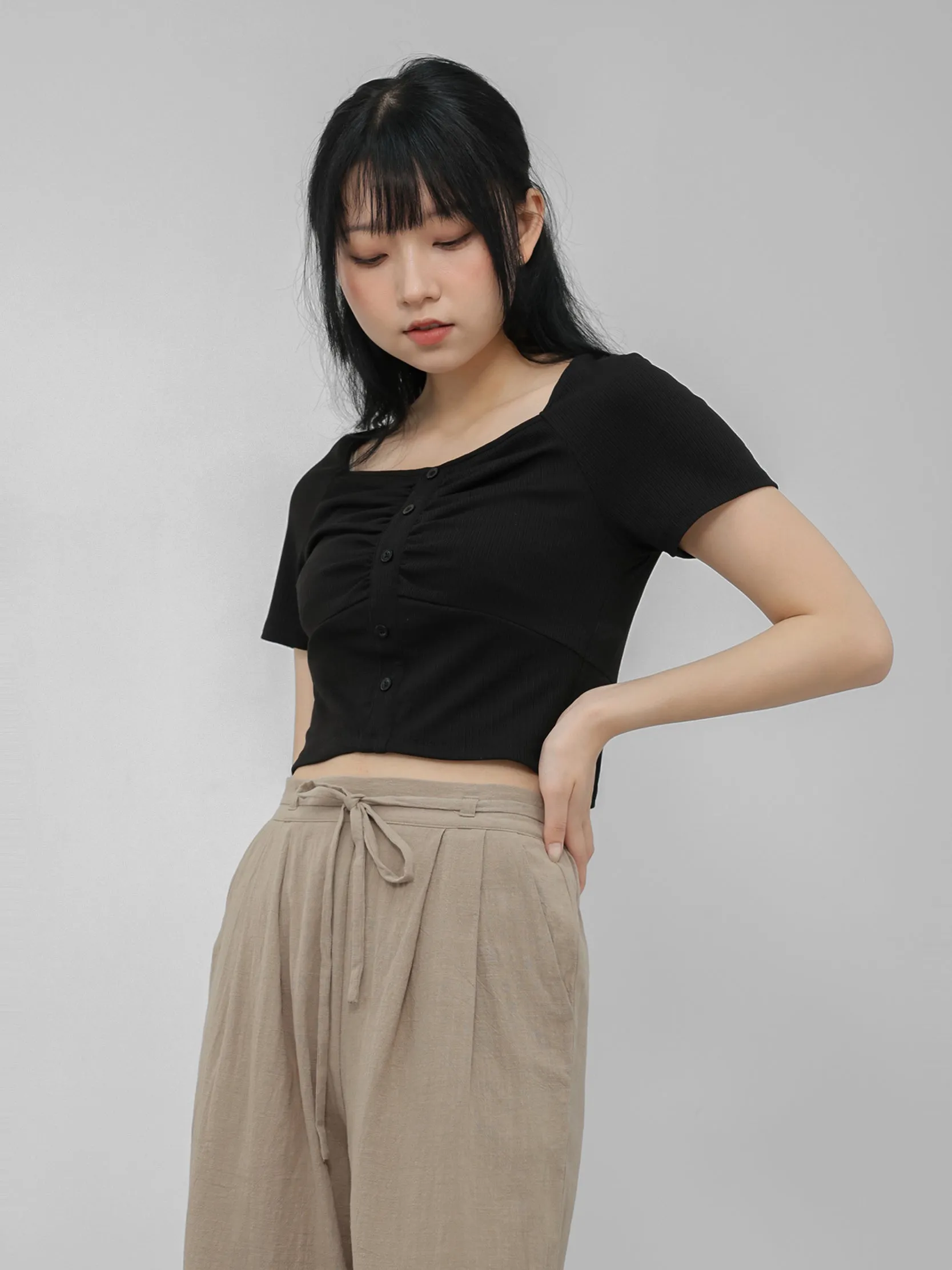 Atarah Front Gather Knit Top