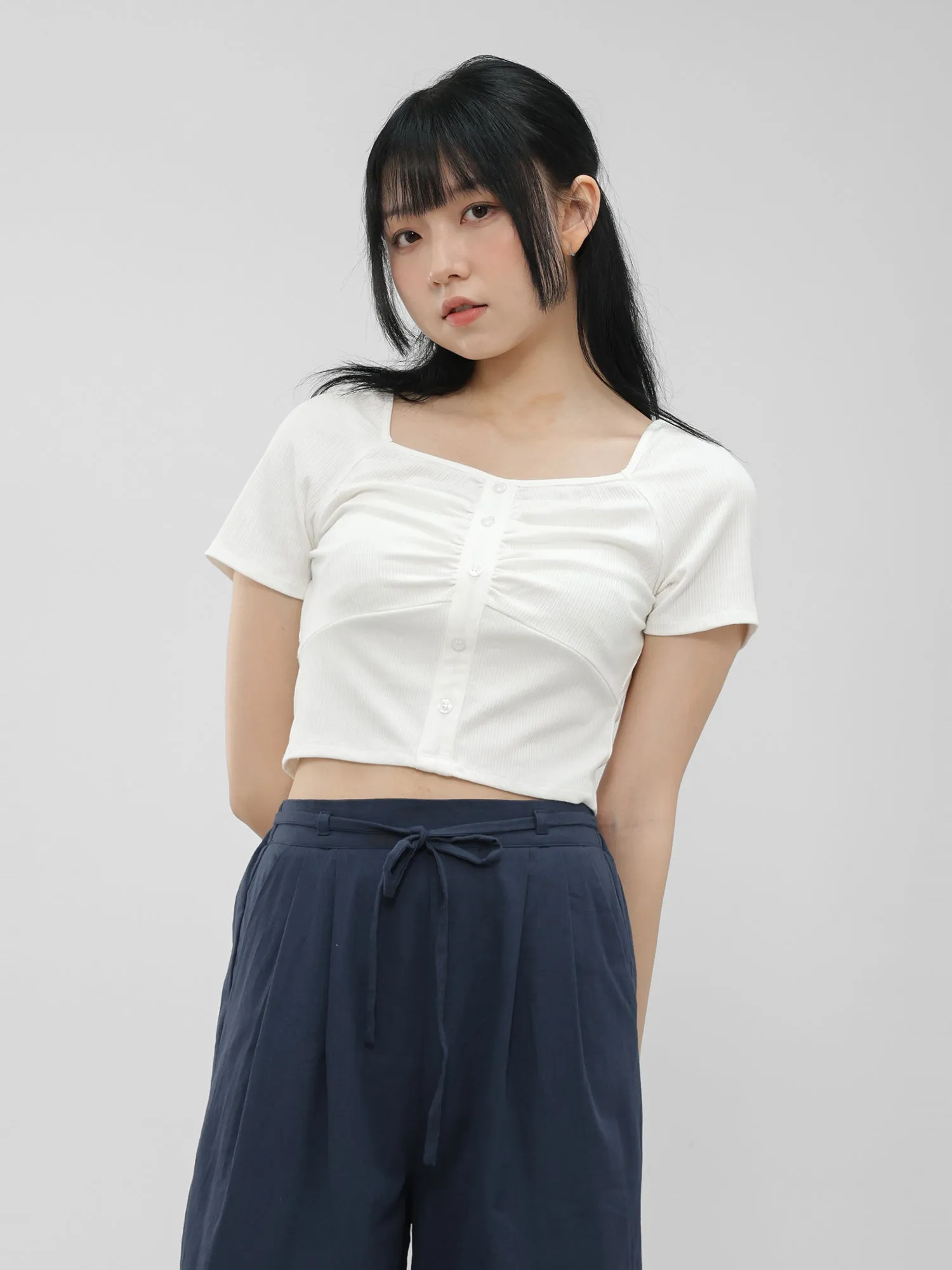 Atarah Front Gather Knit Top