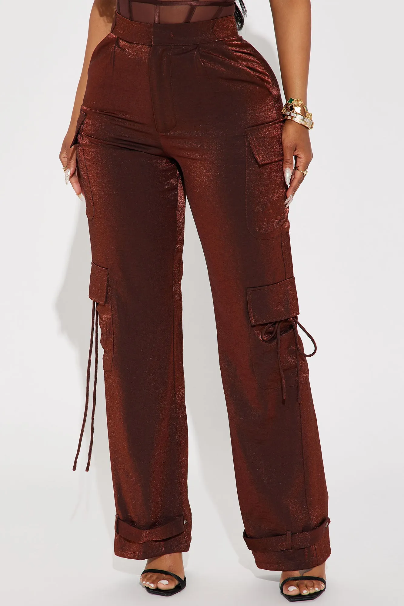 Autumn Satin Cargo Pant - Bronze