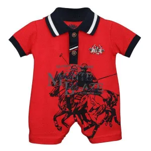 BABY BOYS RED SHORT SLEEVE ROMPER