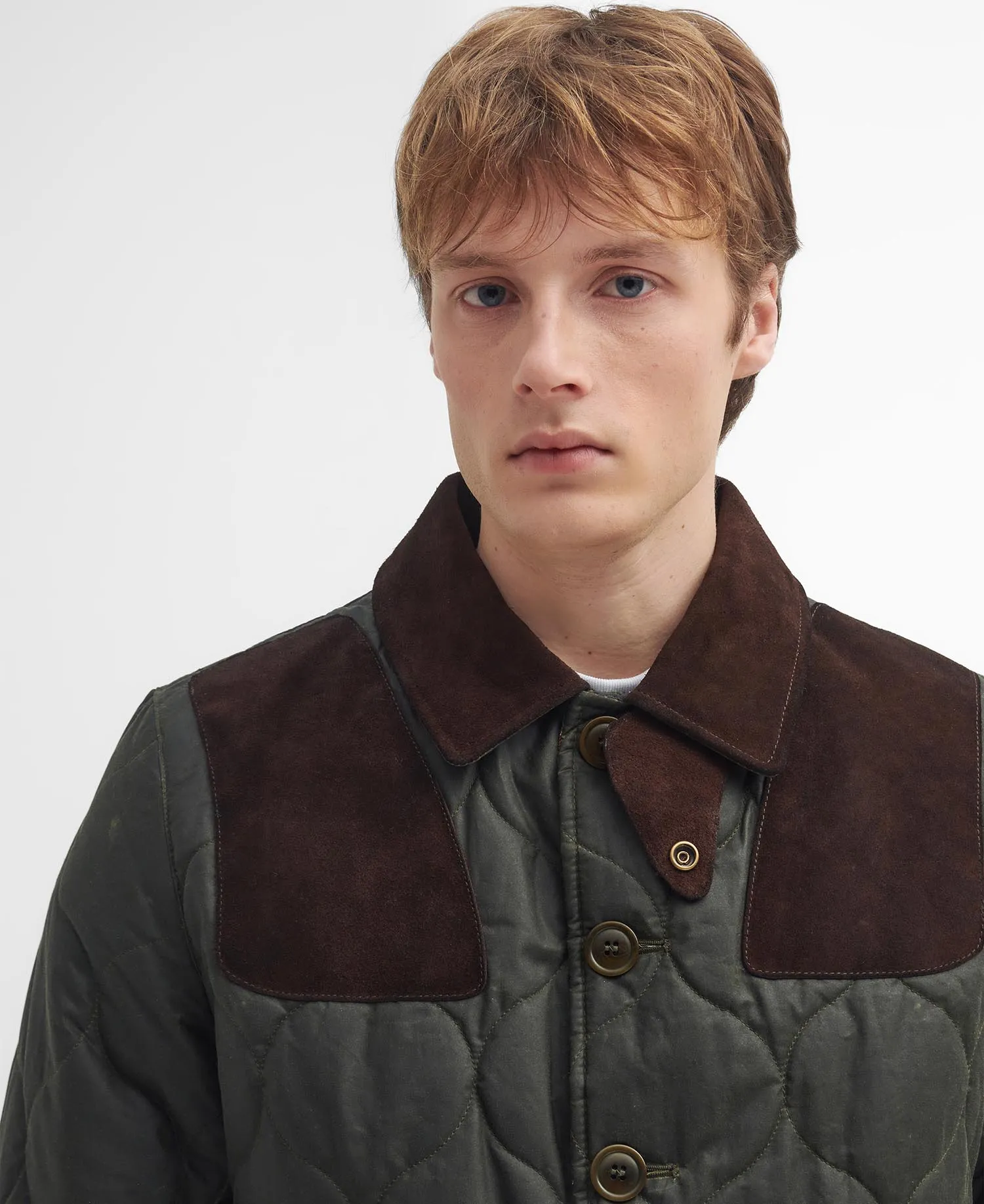 Barbour x TO KI TO Sporting Quilted Wax Jacket - OLIVE