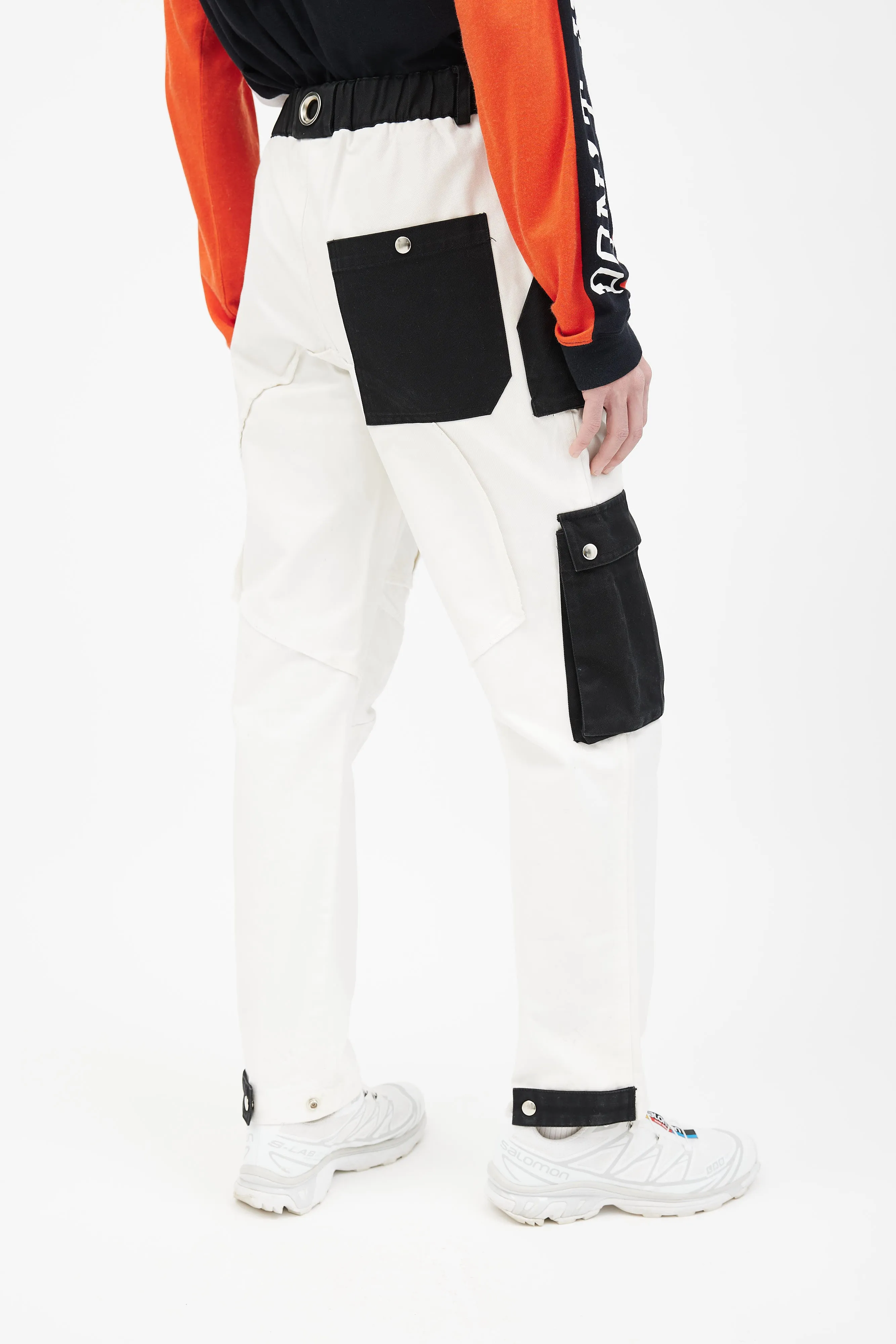 Black & White Paneled Cargo Pant