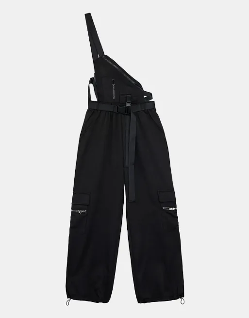 Black Cargo Overalls