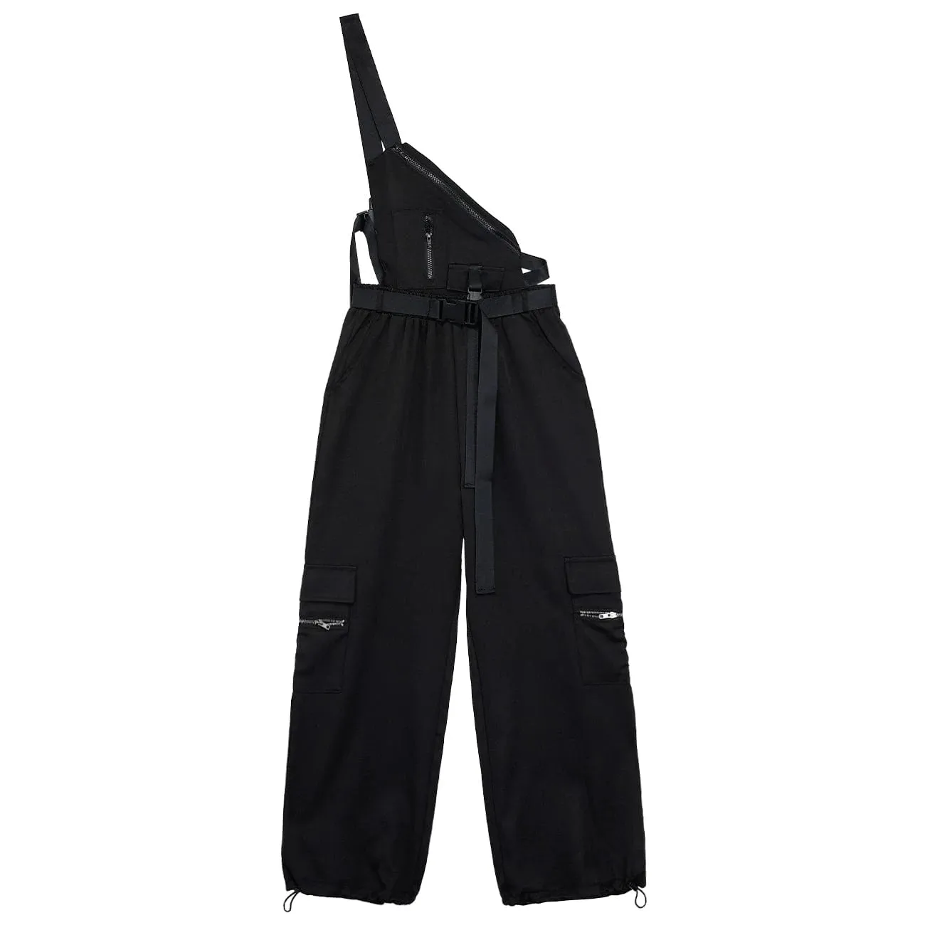 Black Cargo Overalls