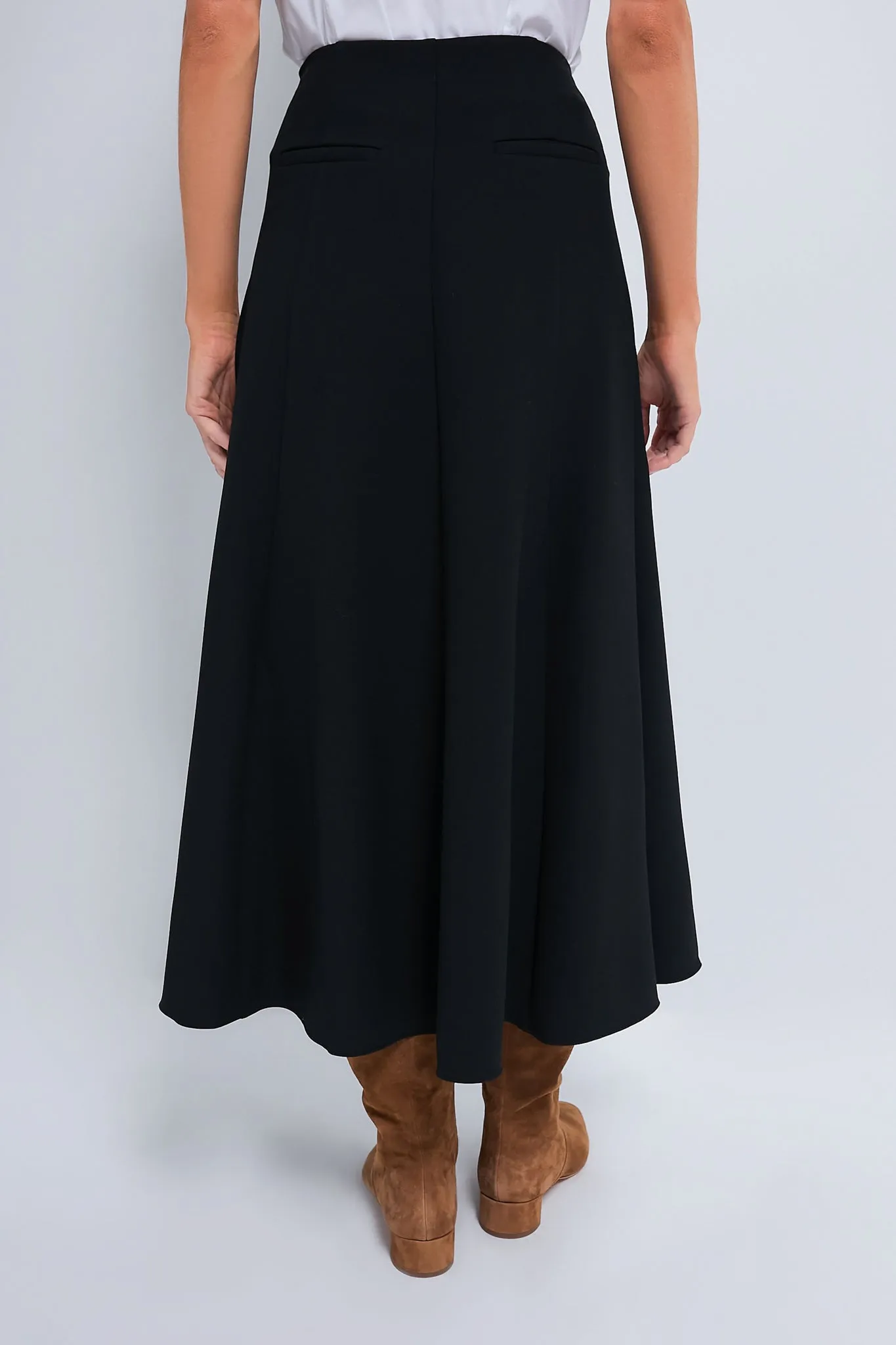 Black Dottie Aline Midi Skirt