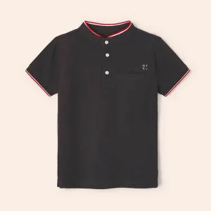 BLACK POLO SHORT SLEEVE SHIRT FOR BOYS