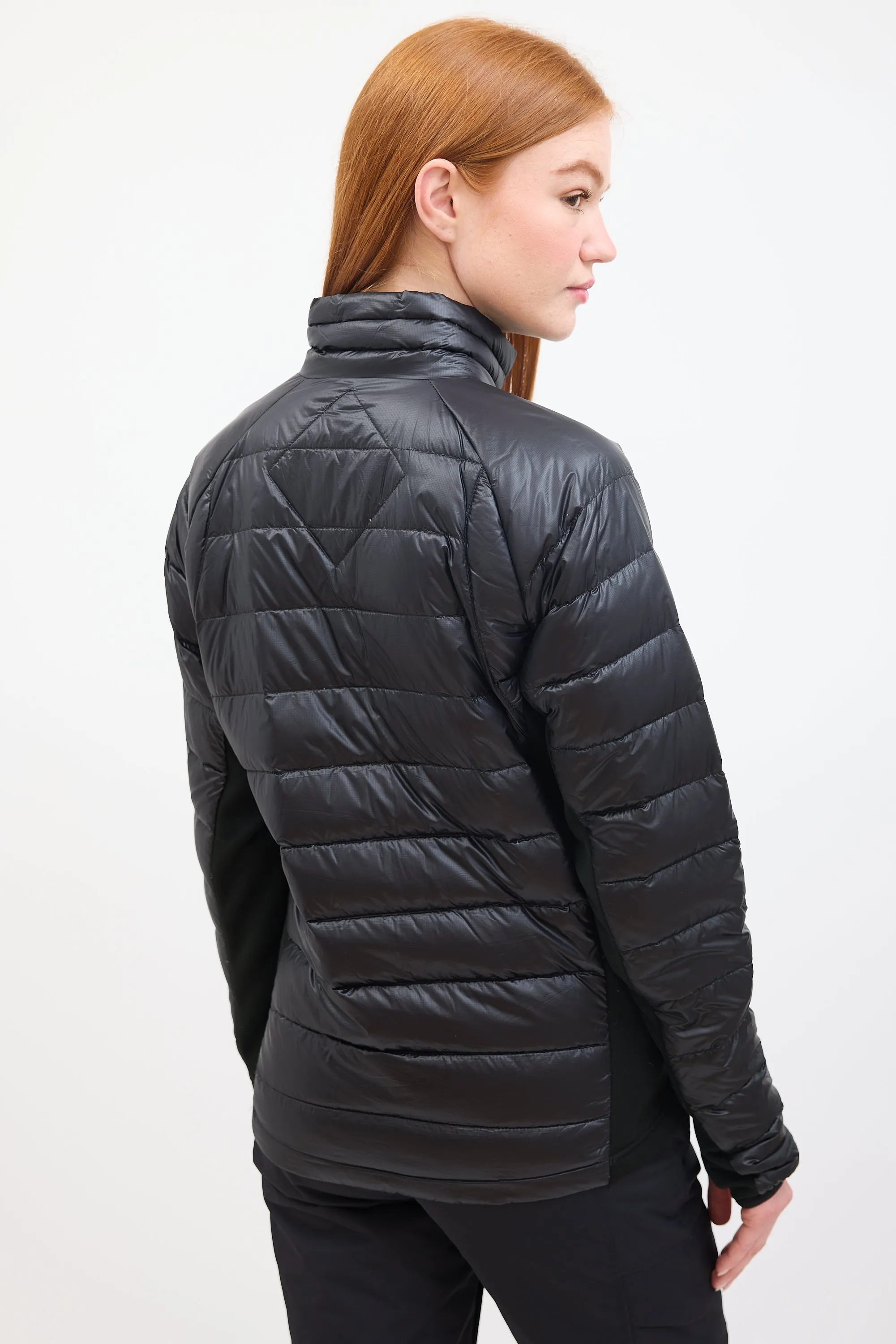 Black Quilted HyBridge Lite Down Jacket