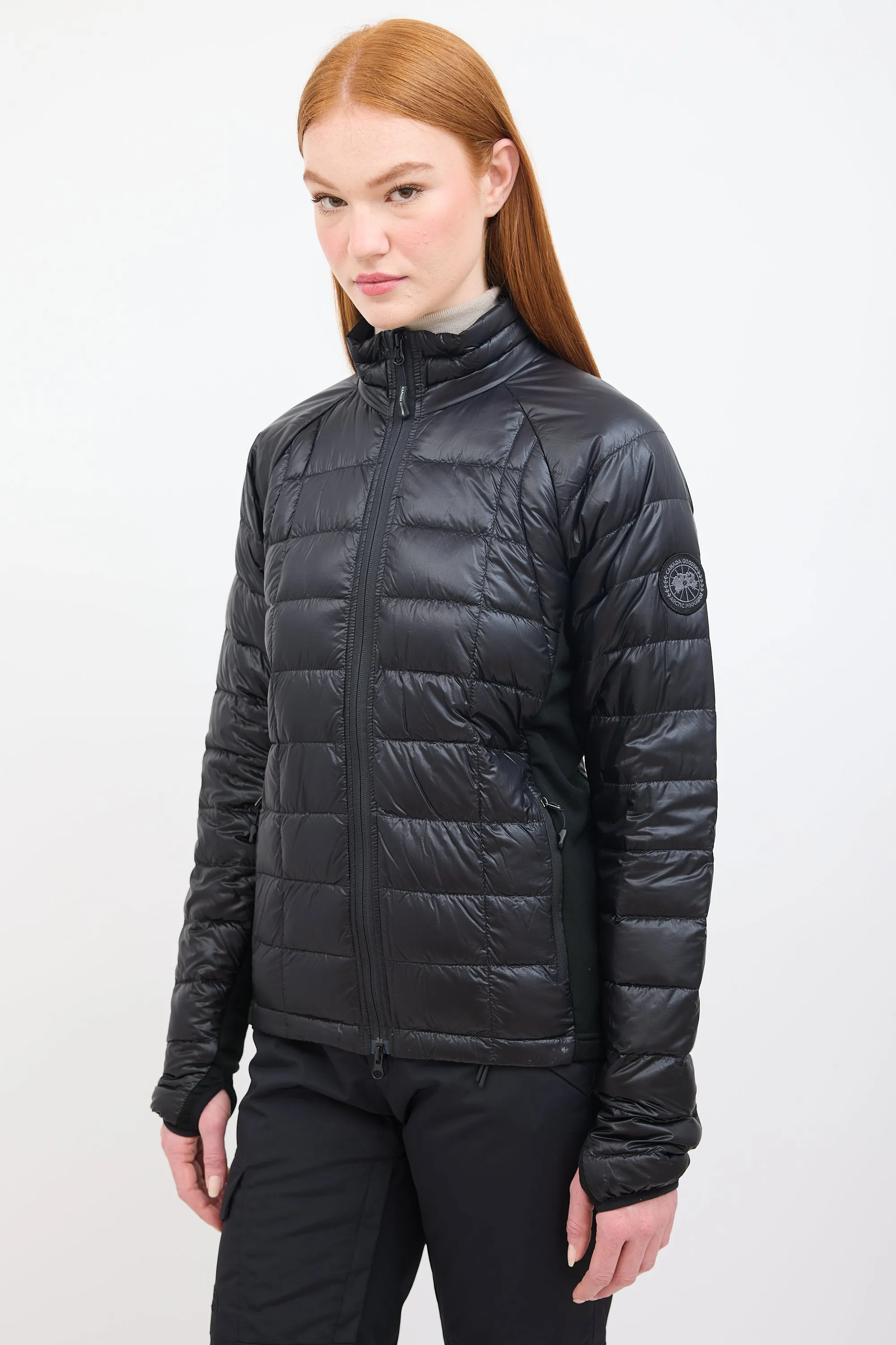 Black Quilted HyBridge Lite Down Jacket