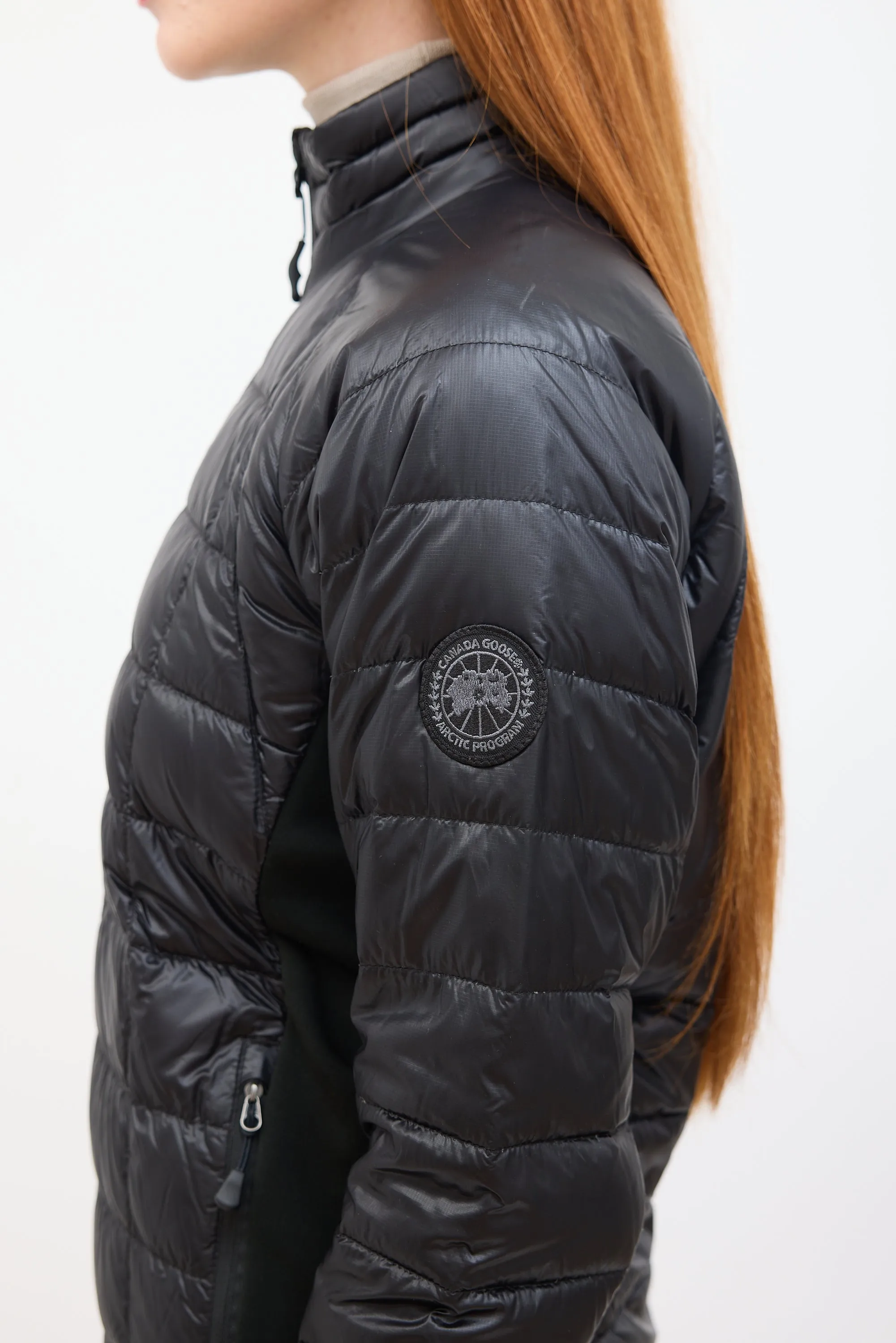 Black Quilted HyBridge Lite Down Jacket