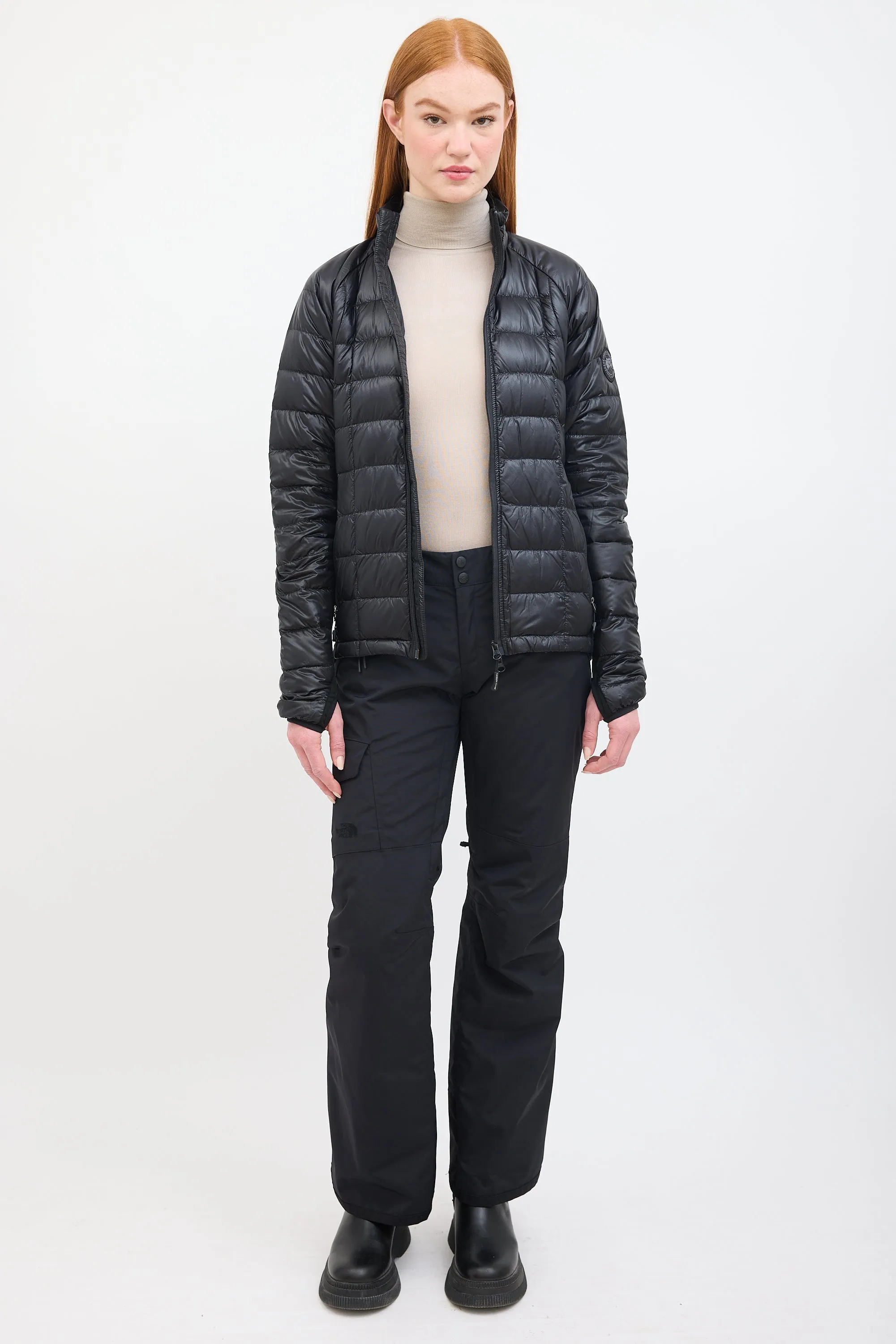 Black Quilted HyBridge Lite Down Jacket