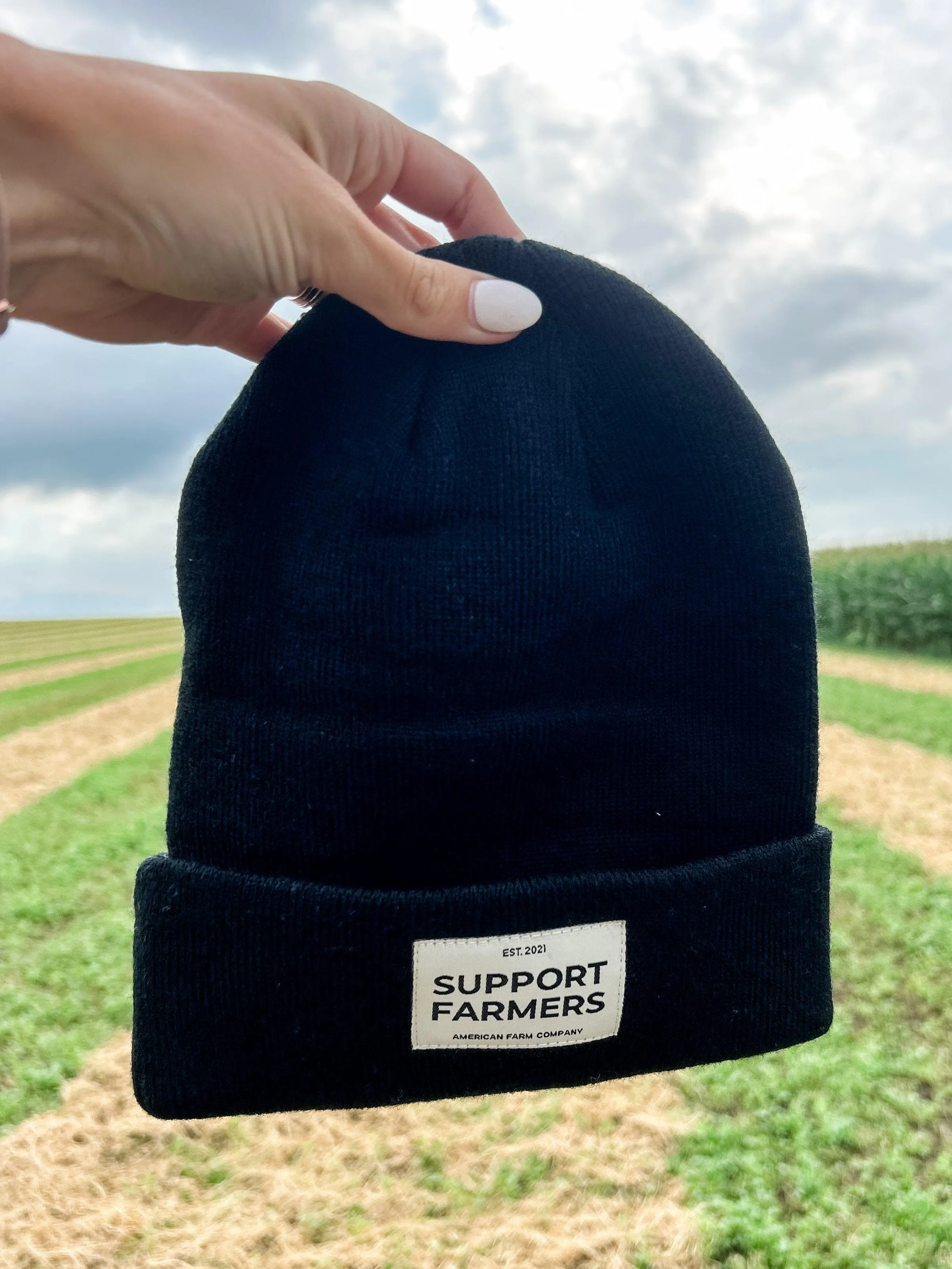 Black ‘Support Farmers’ Beanie