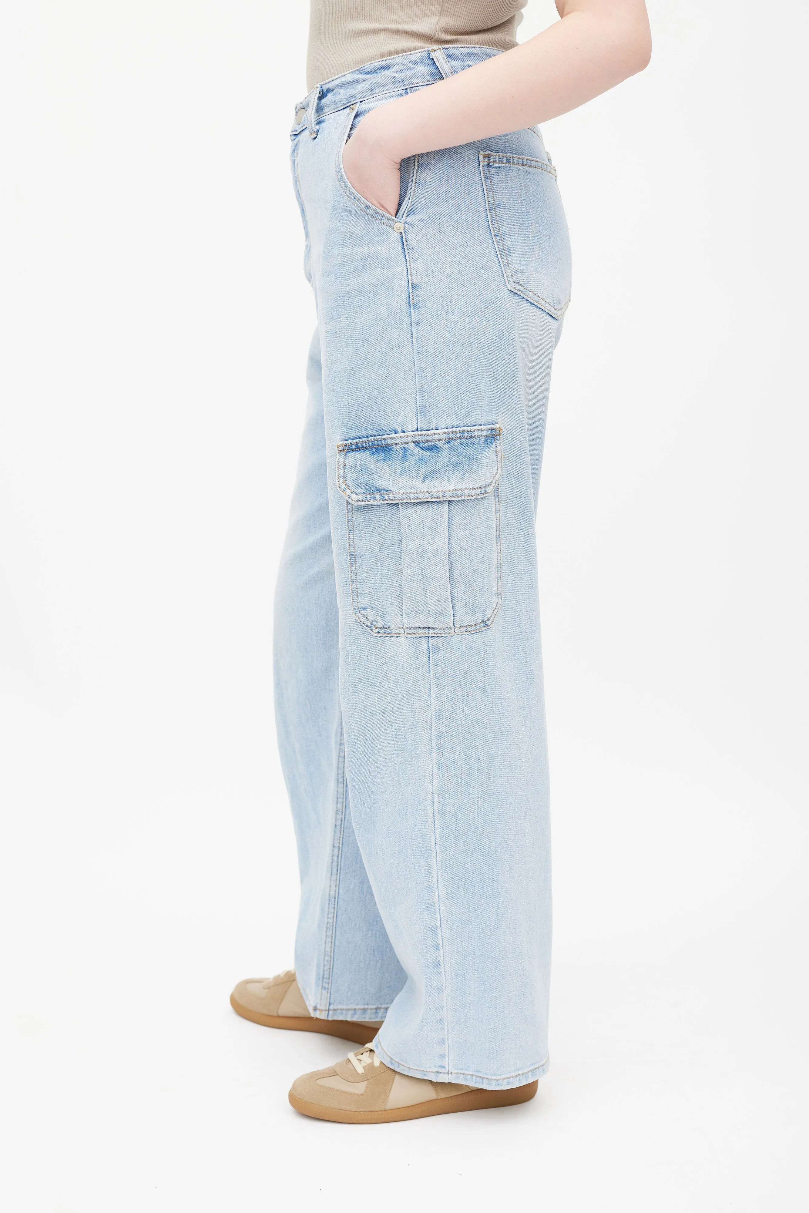 Blue Light Wash Kai Cargo Jeans