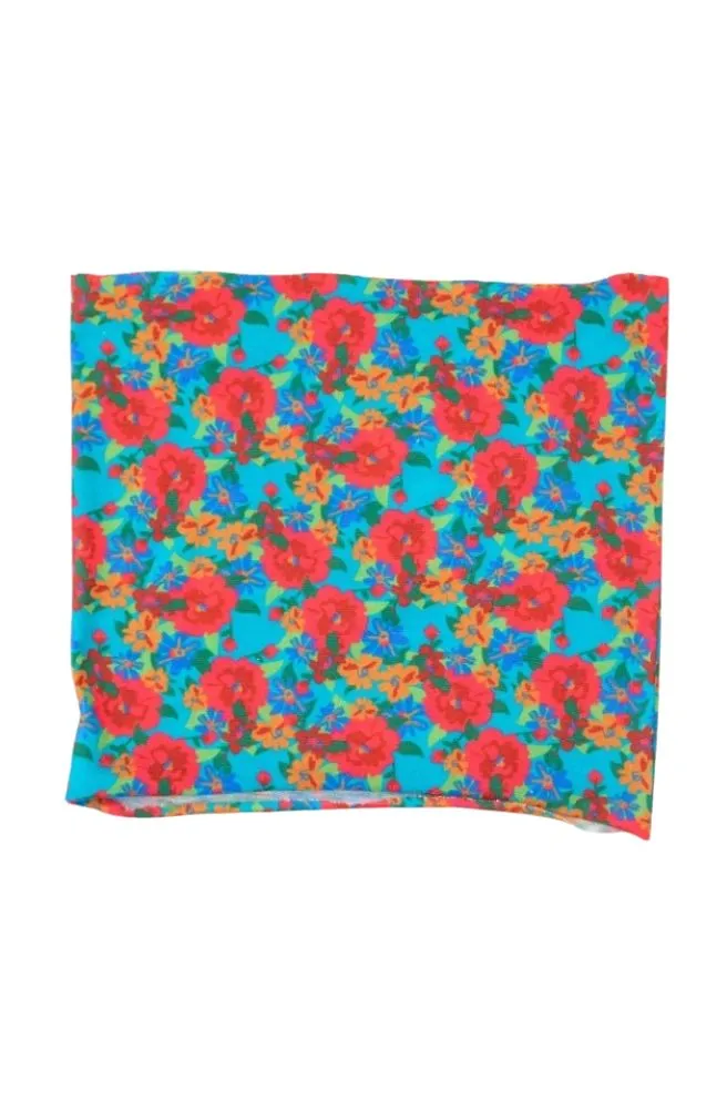 Boho Bandeau Half Brown Red Blue Floral