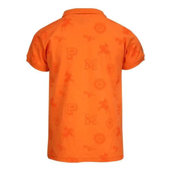 BOYS ORANGE SHORT SLEEVE POLO T-SHIRT