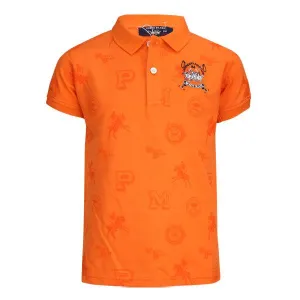 BOYS ORANGE SHORT SLEEVE POLO T-SHIRT