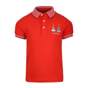 BOYS RED SHORT SLEEVE POLO TEE