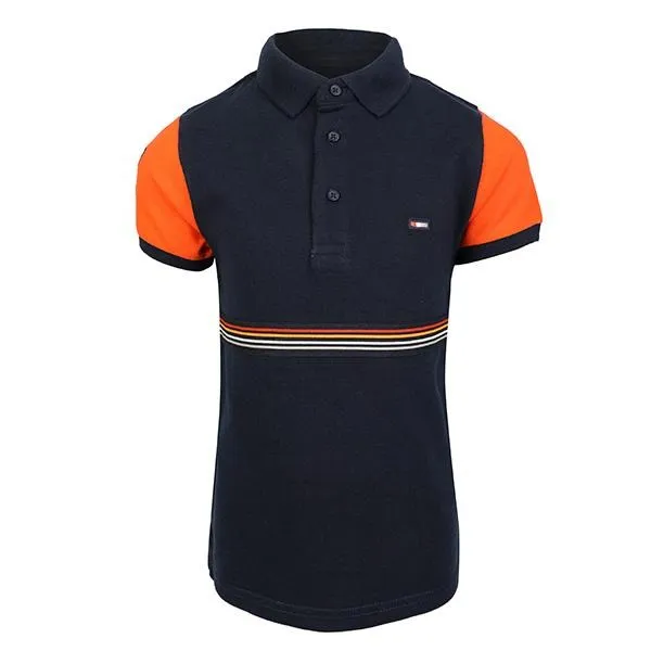 BOYS SHORT POLO T-SHIRT - NAVY