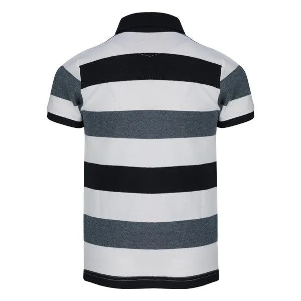 BOYS STRIPES NAVY SHORT SLEEVE T-SHRIT