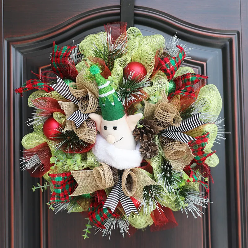 Bulk 16" Christmas Elf Muppet Wreath Wholesale