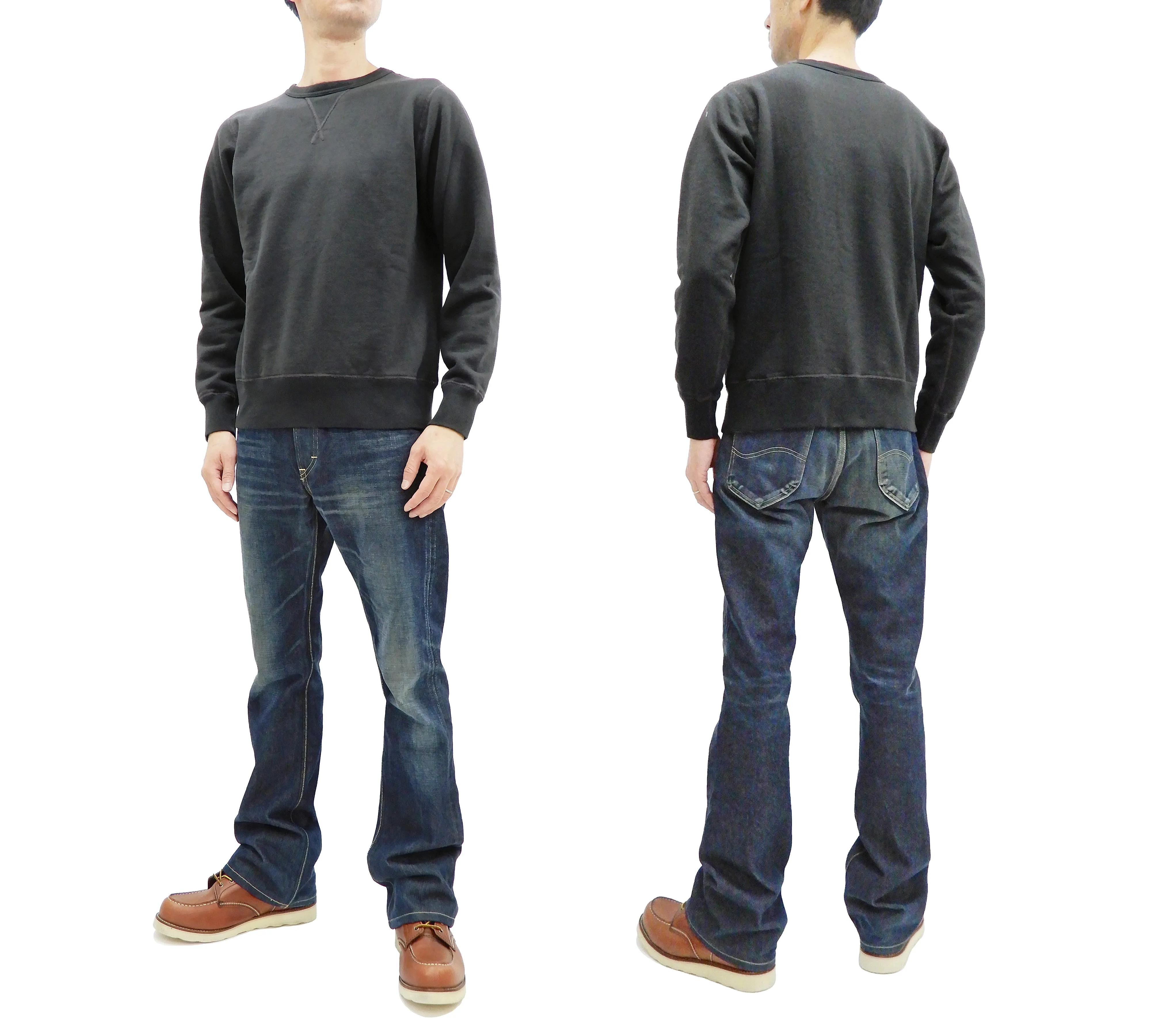 Buzz Rickson Plain Sweatshirt Men's Loop-wheeled Vintage Style BR65622 Faded-Black