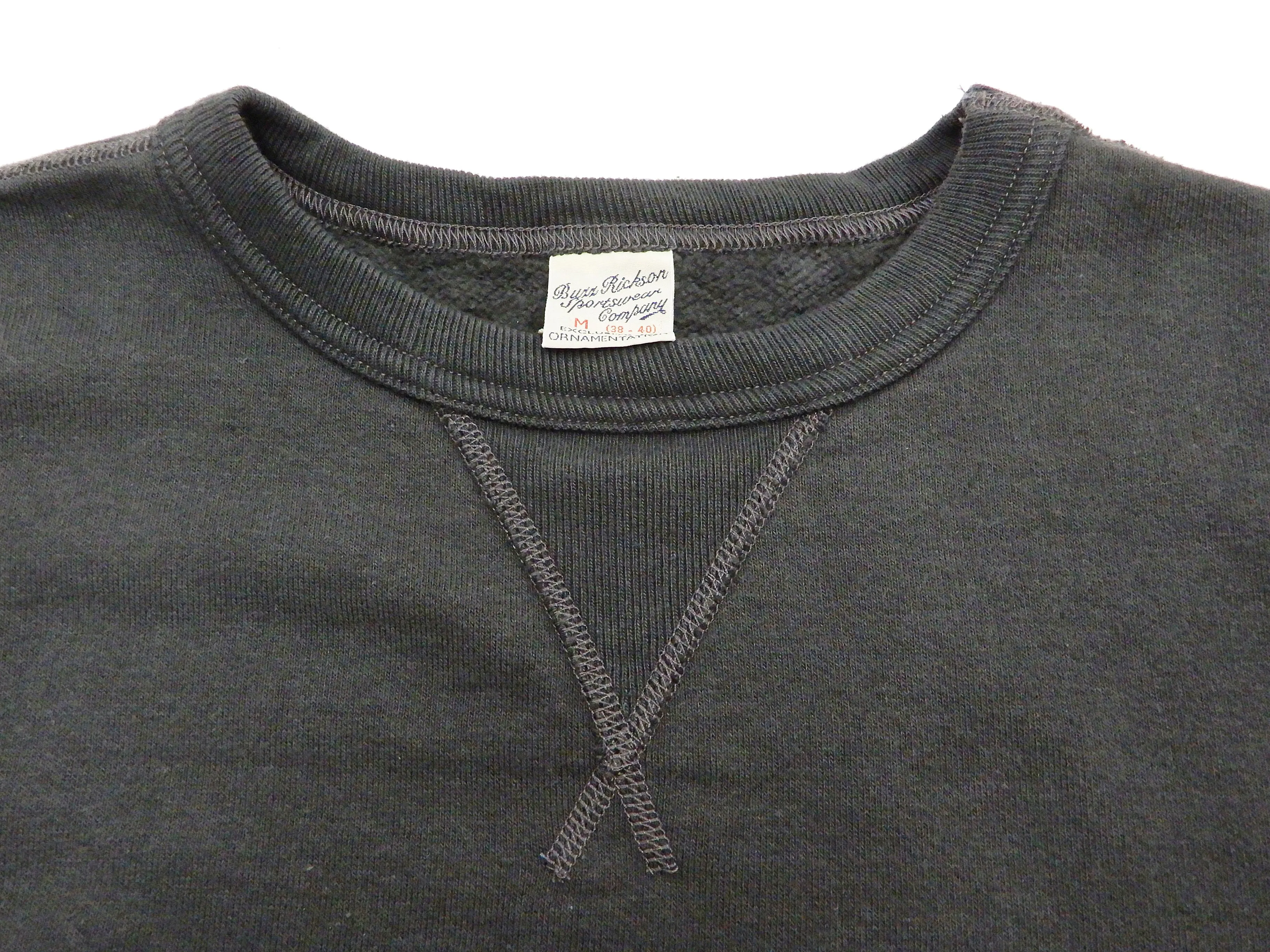 Buzz Rickson Plain Sweatshirt Men's Loop-wheeled Vintage Style BR65622 Faded-Black