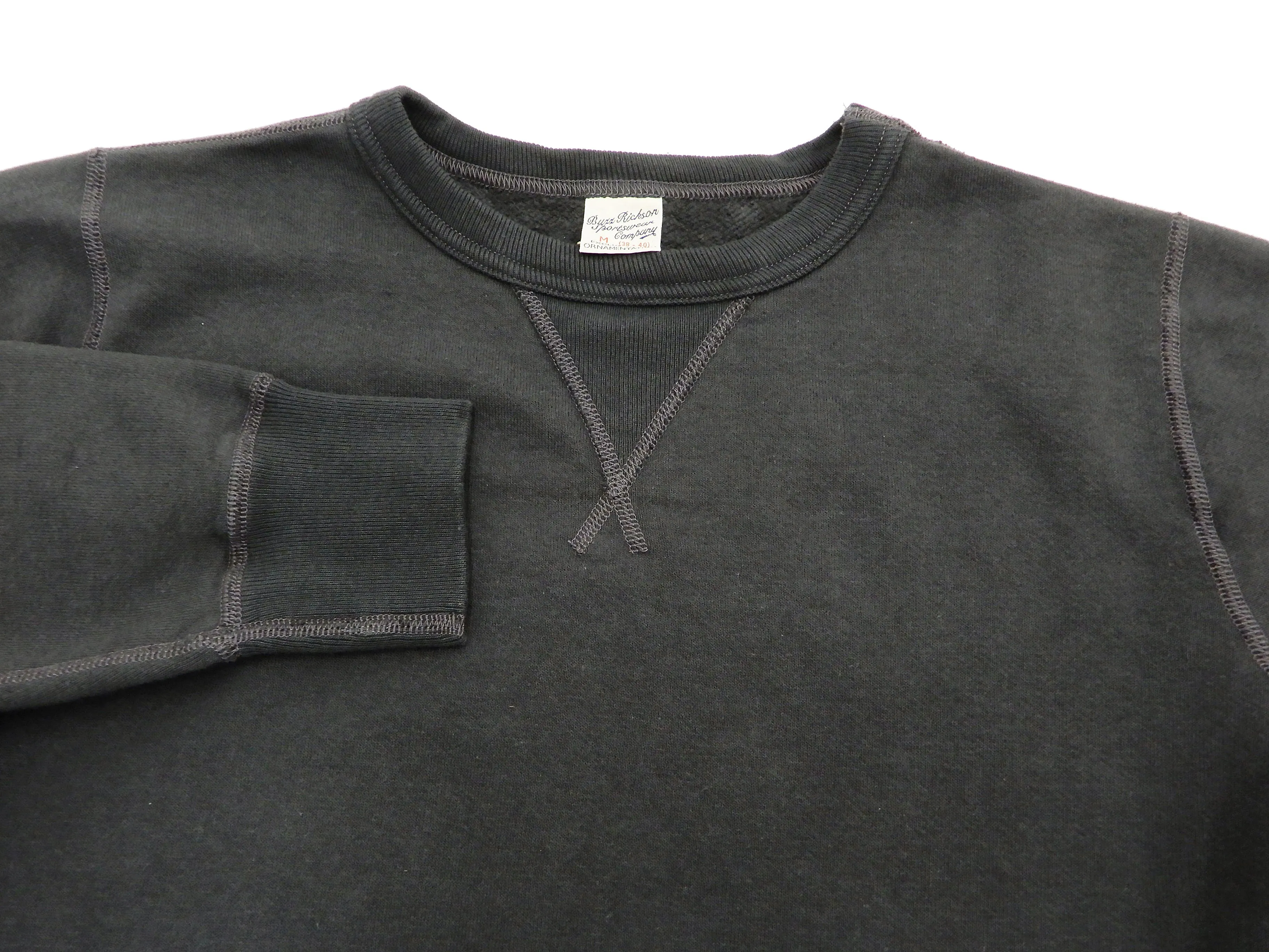 Buzz Rickson Plain Sweatshirt Men's Loop-wheeled Vintage Style BR65622 Faded-Black