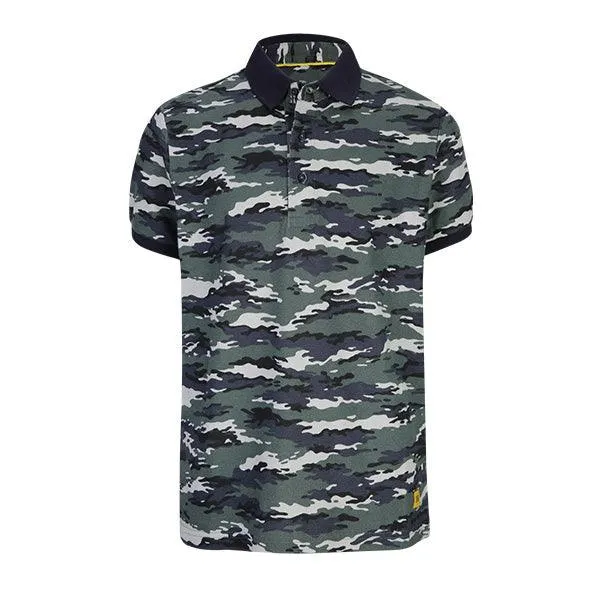 CAMO BLACK SHORT SLEEVE POLO TEE FOR BOYS