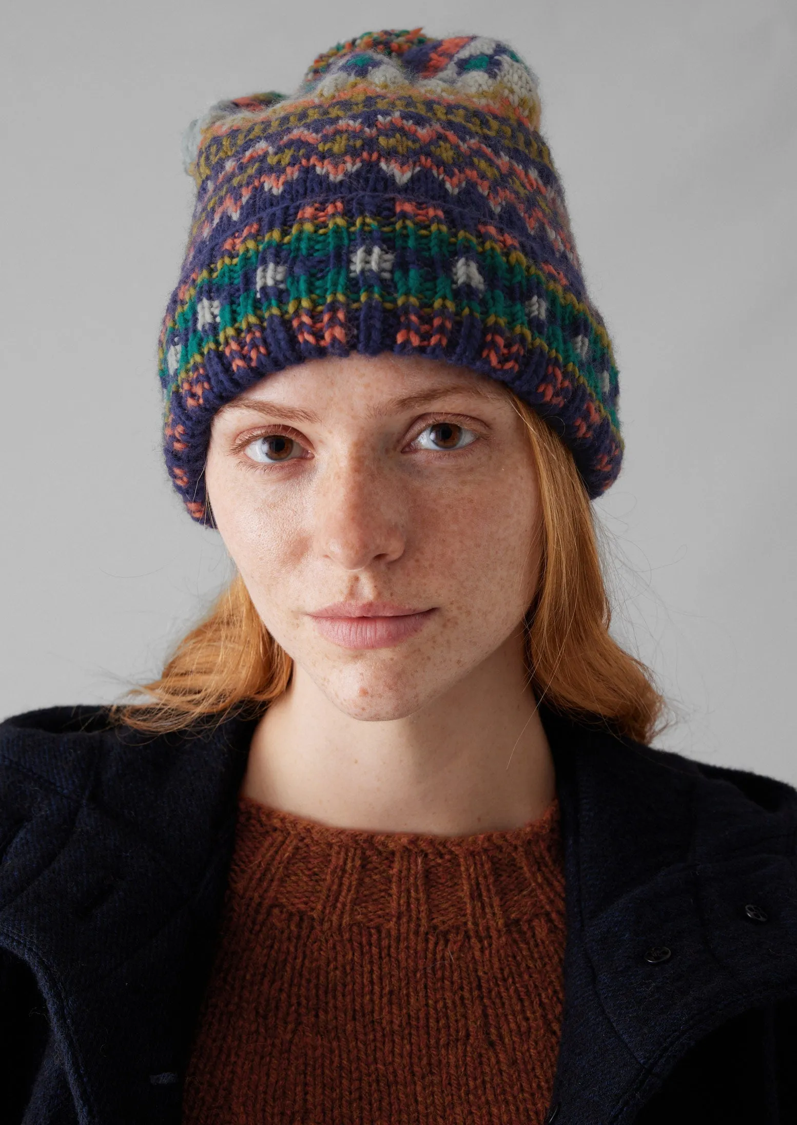 Chamula Hand Knit Hat | Blue Multi