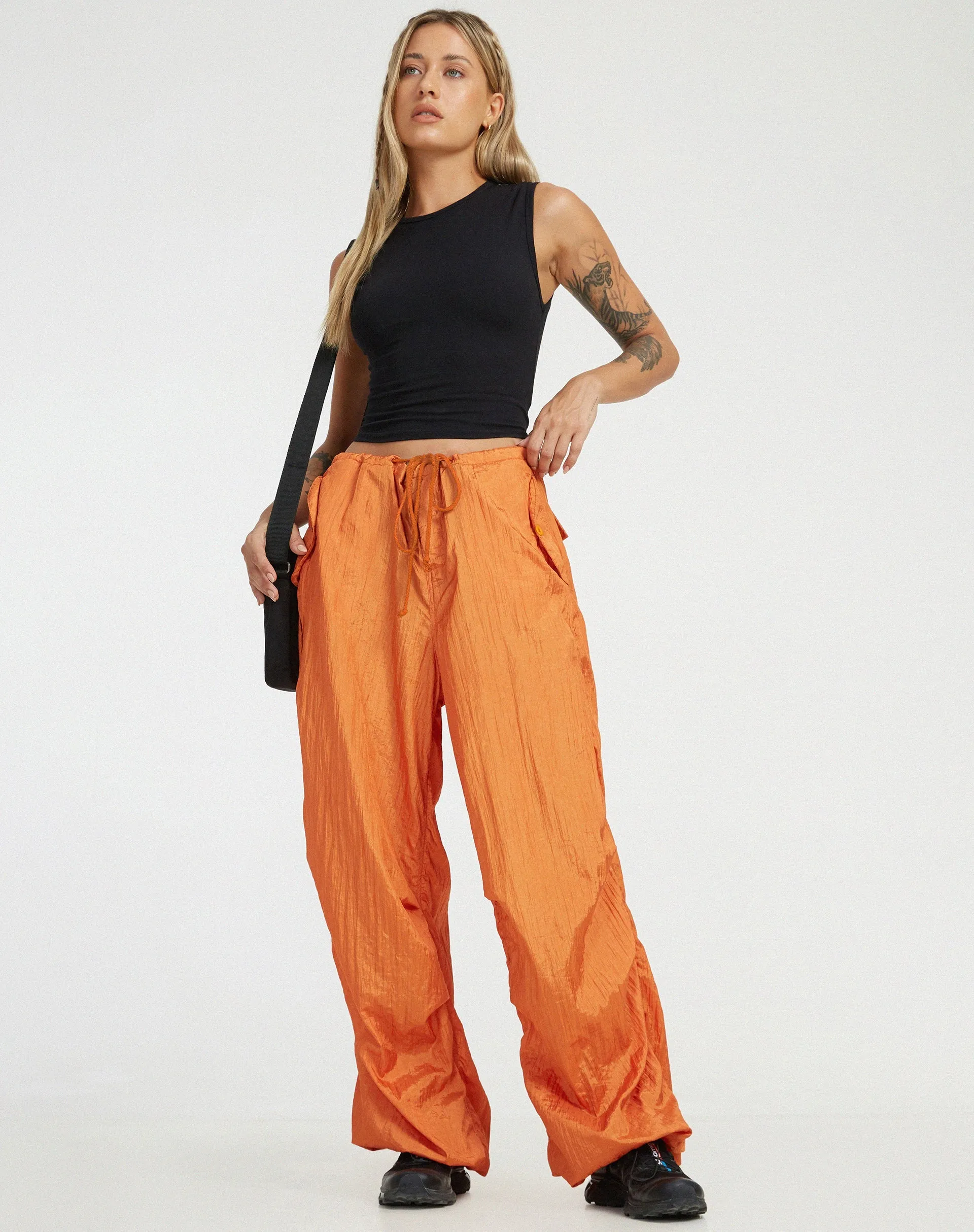 Chute Trouser in Parachute Pumpkin Orange