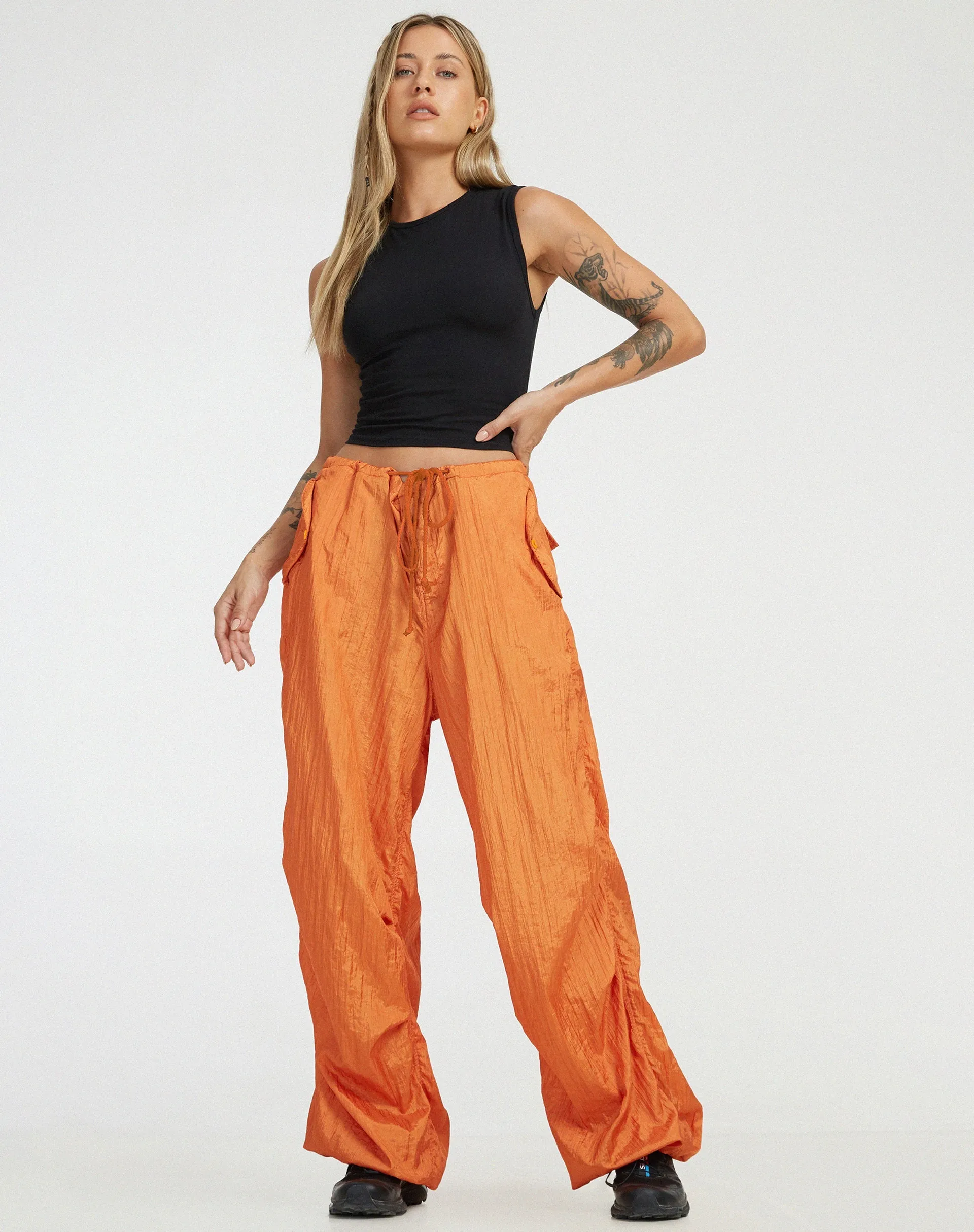 Chute Trouser in Parachute Pumpkin Orange