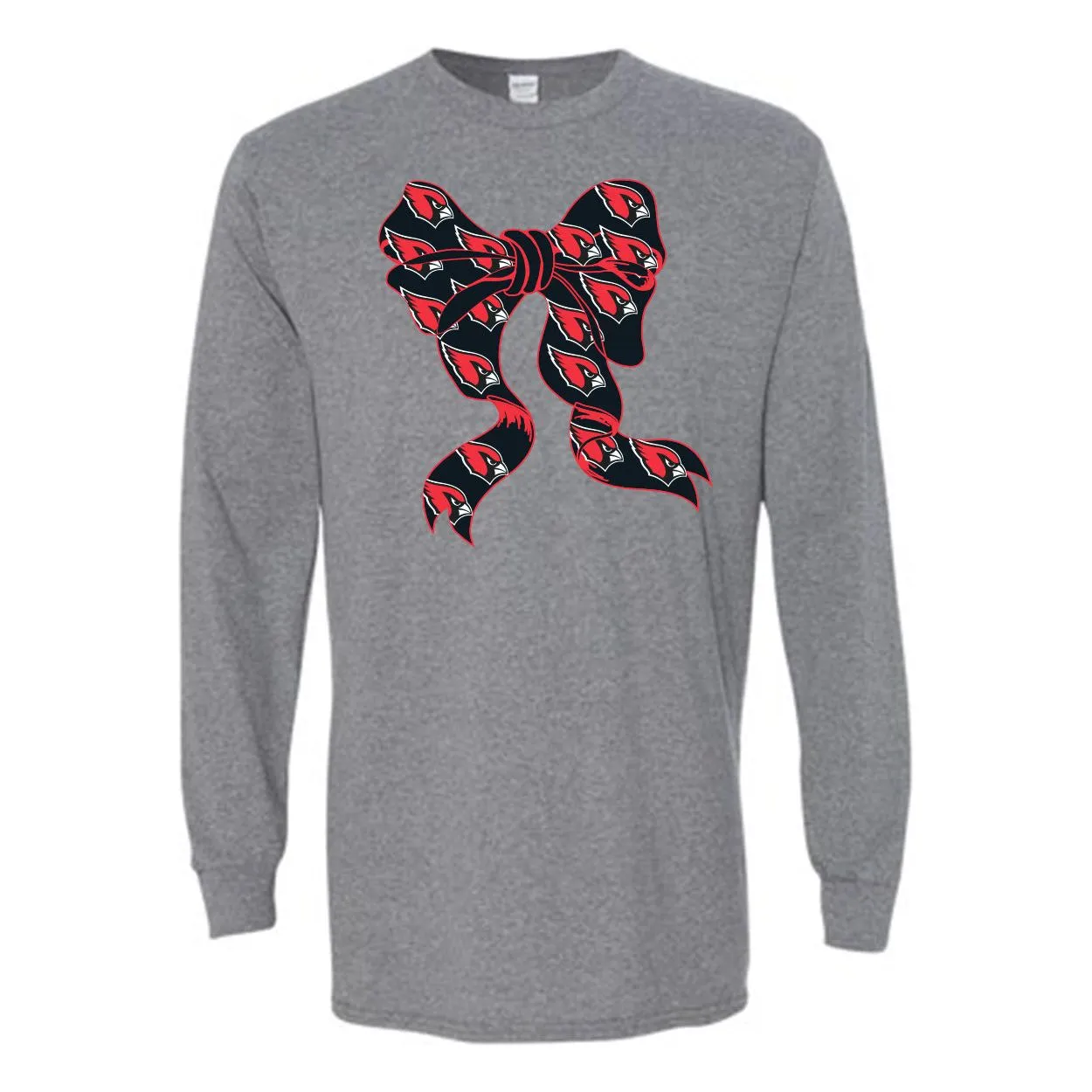 Clack Cardinals - Bow Mascot Long Sleeve T-Shirt