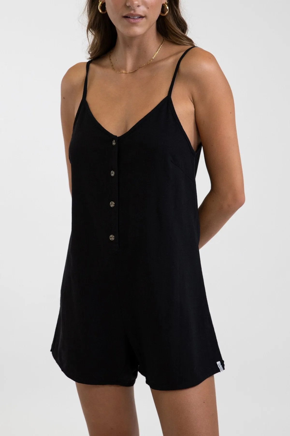 Classic Adjustable Romper / Black