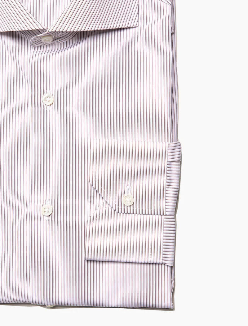 Cream & Brown Thin Striped Shirt