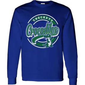 Crockett Crocodiles - Circle Script Long Sleeve T-Shirt