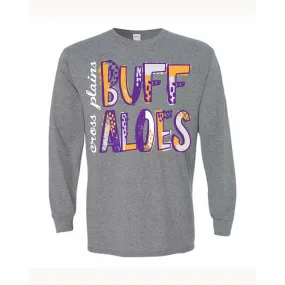 Cross Plains Buffaloes - Splatter Long Sleeve T-Shirt