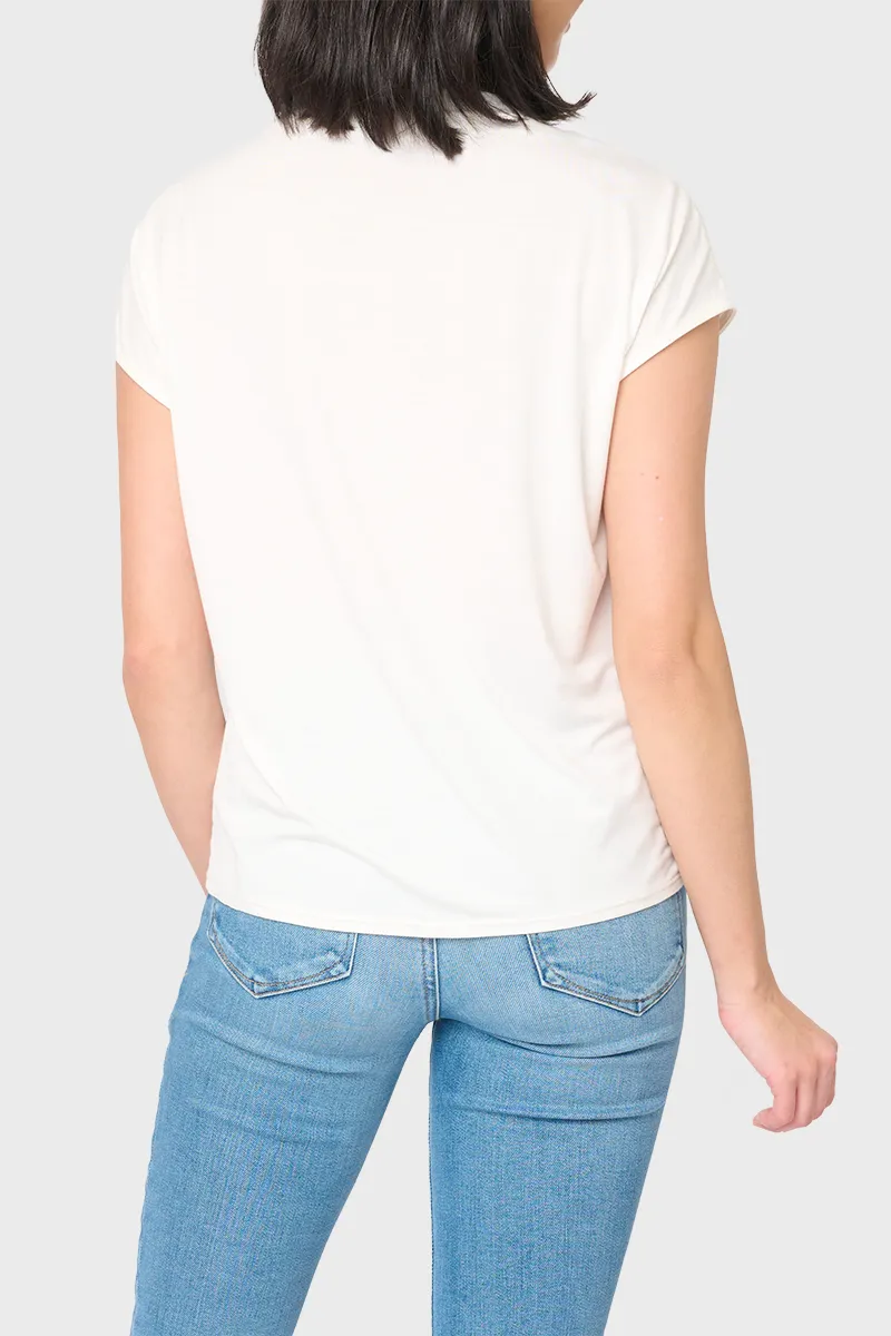 Cupro Cap Sleeve Pocket Tee