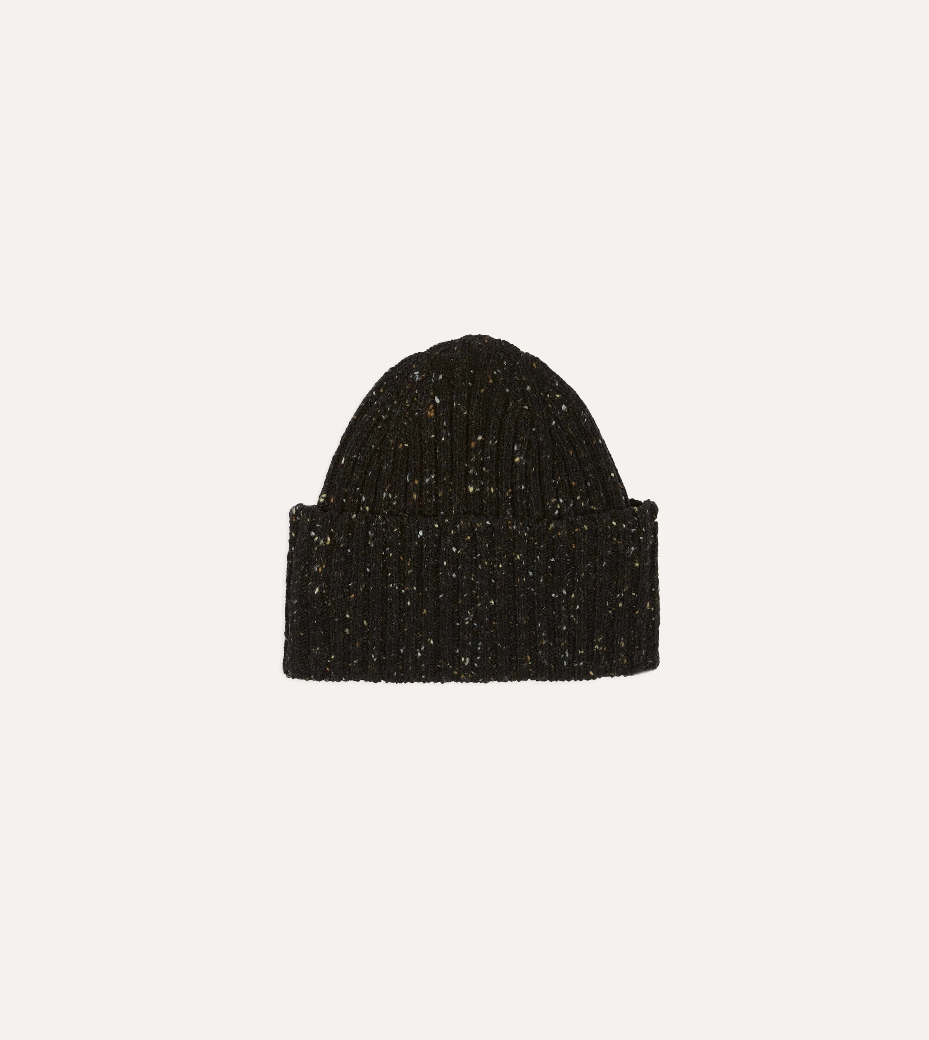 Dark Brown Donegal Ribbed Merino Knit Cap