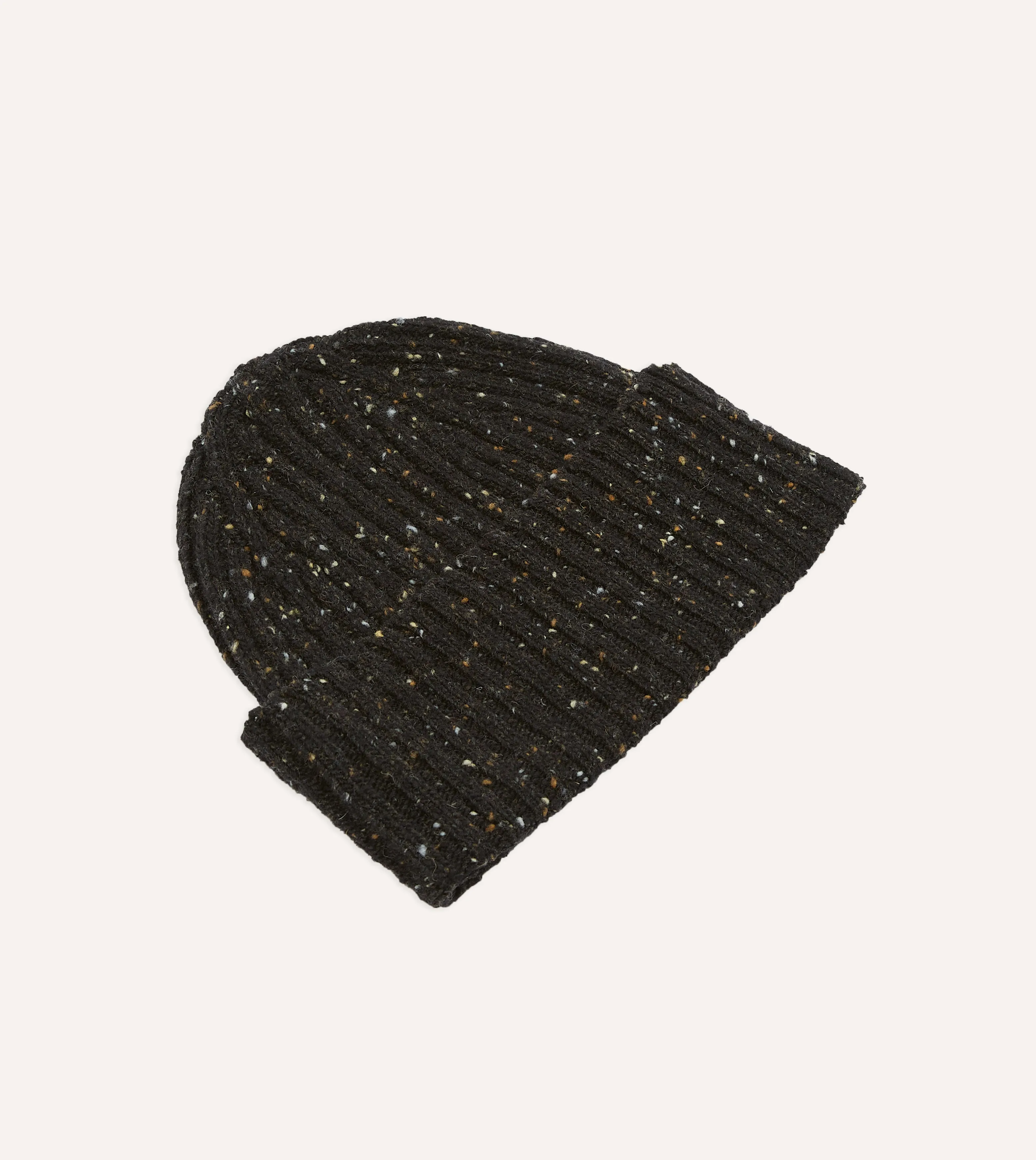 Dark Brown Donegal Ribbed Merino Knit Cap