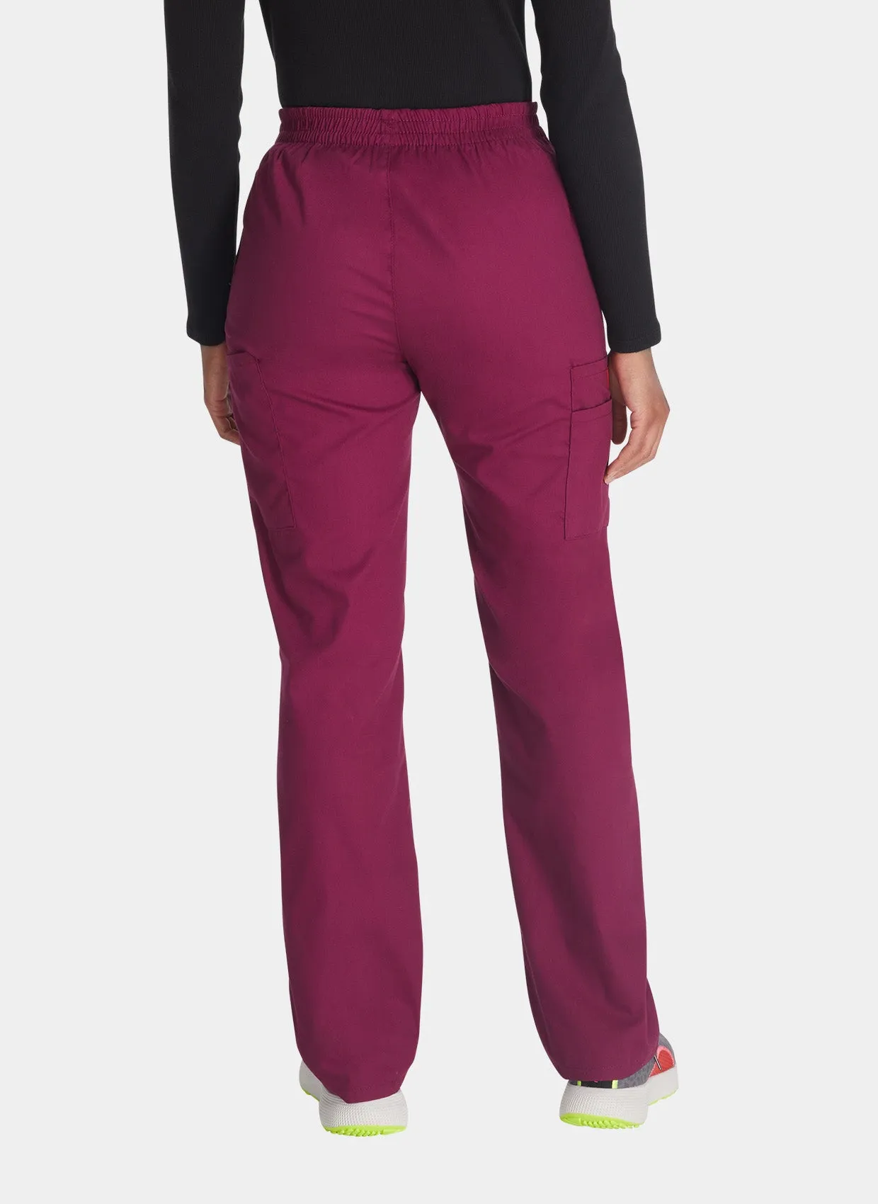 Dickies EDS Signature Ladies Natural Rise Tapered Leg Pull-On Scrub Trousers DKE86106 - Wine