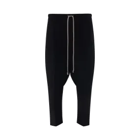 Drawstring Cropped Astaires Crepe Pants in Black