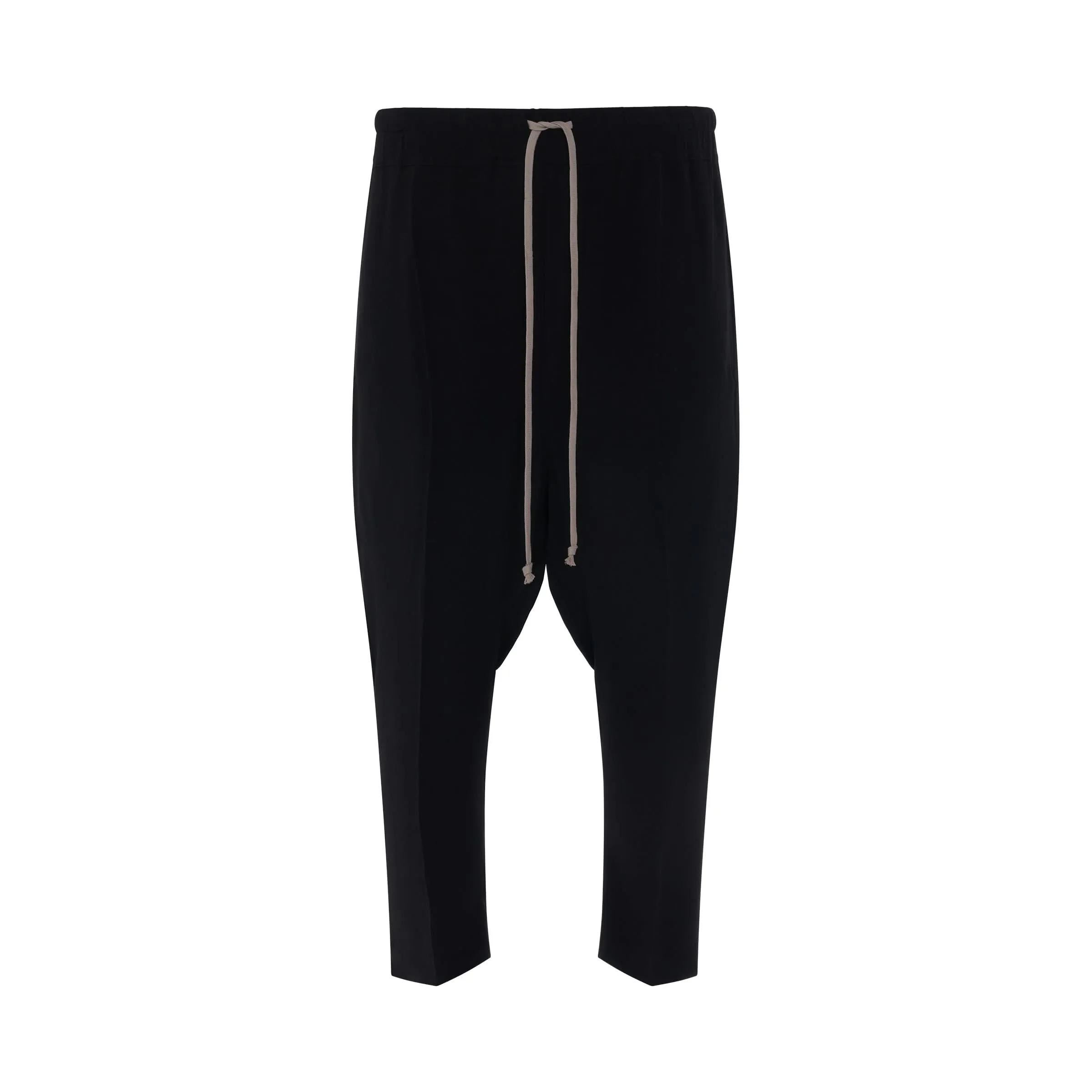 Drawstring Cropped Astaires Crepe Pants in Black